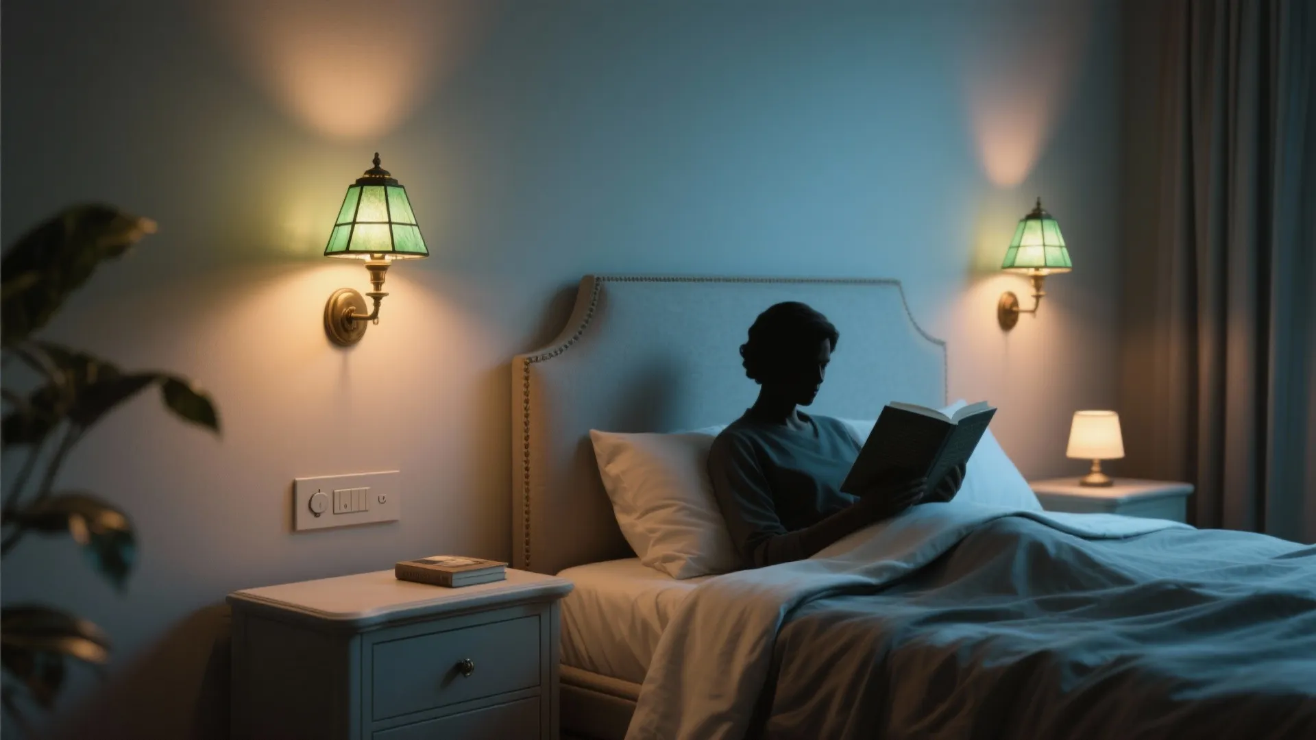 2. Bedside reading with dimmable control