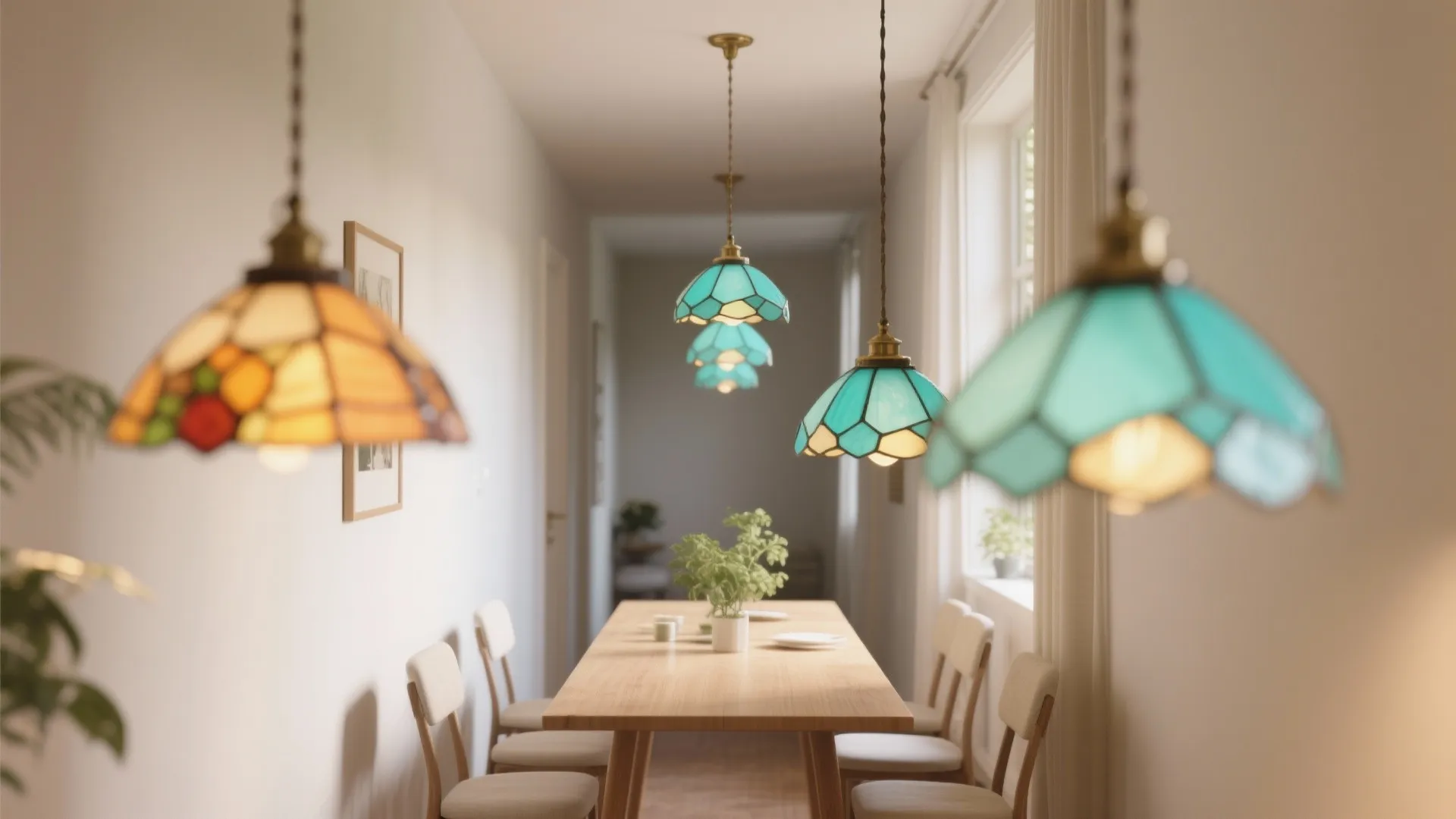 2. Clustered Mini Tiffany Shades