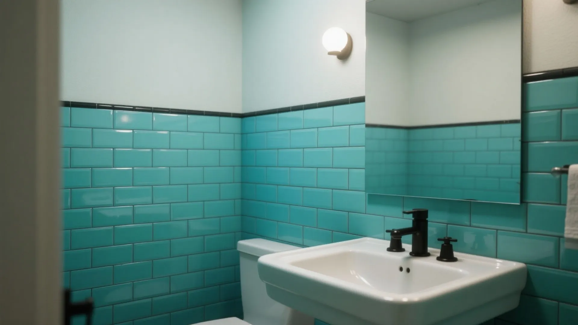 Turquoise Tile Accent Wall