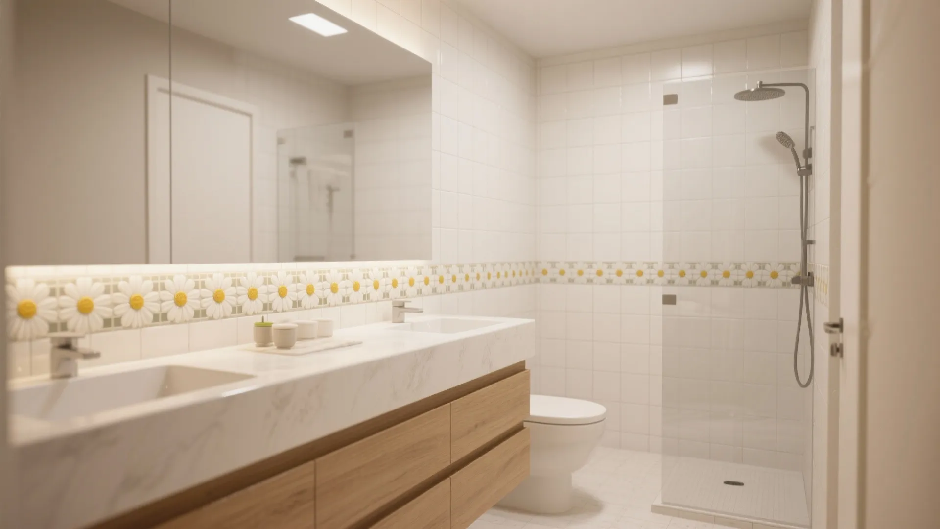 Subtle Daisy Tile Accent