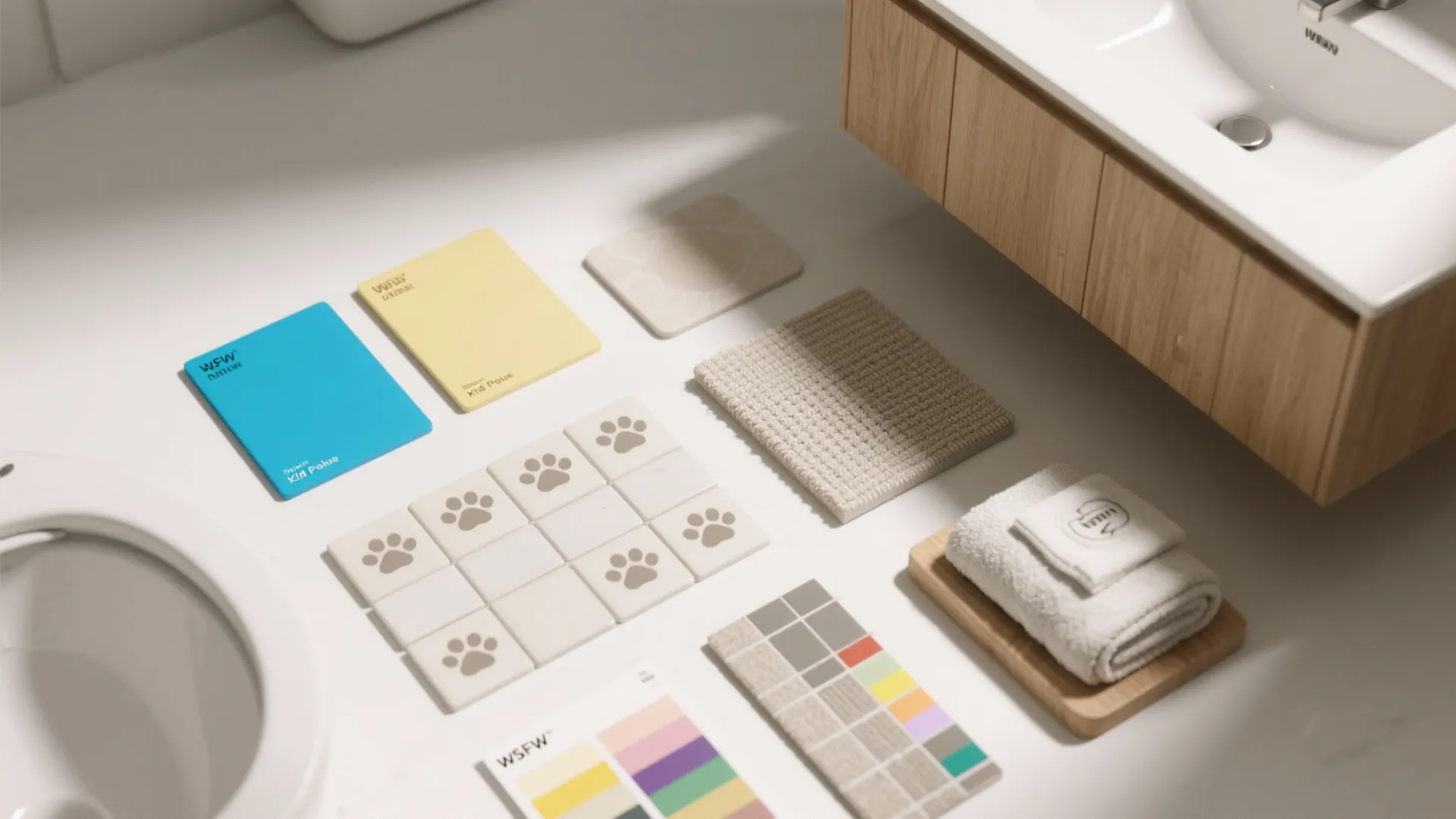 3. Color palette and tile accents — subtle Paw Patrol cues