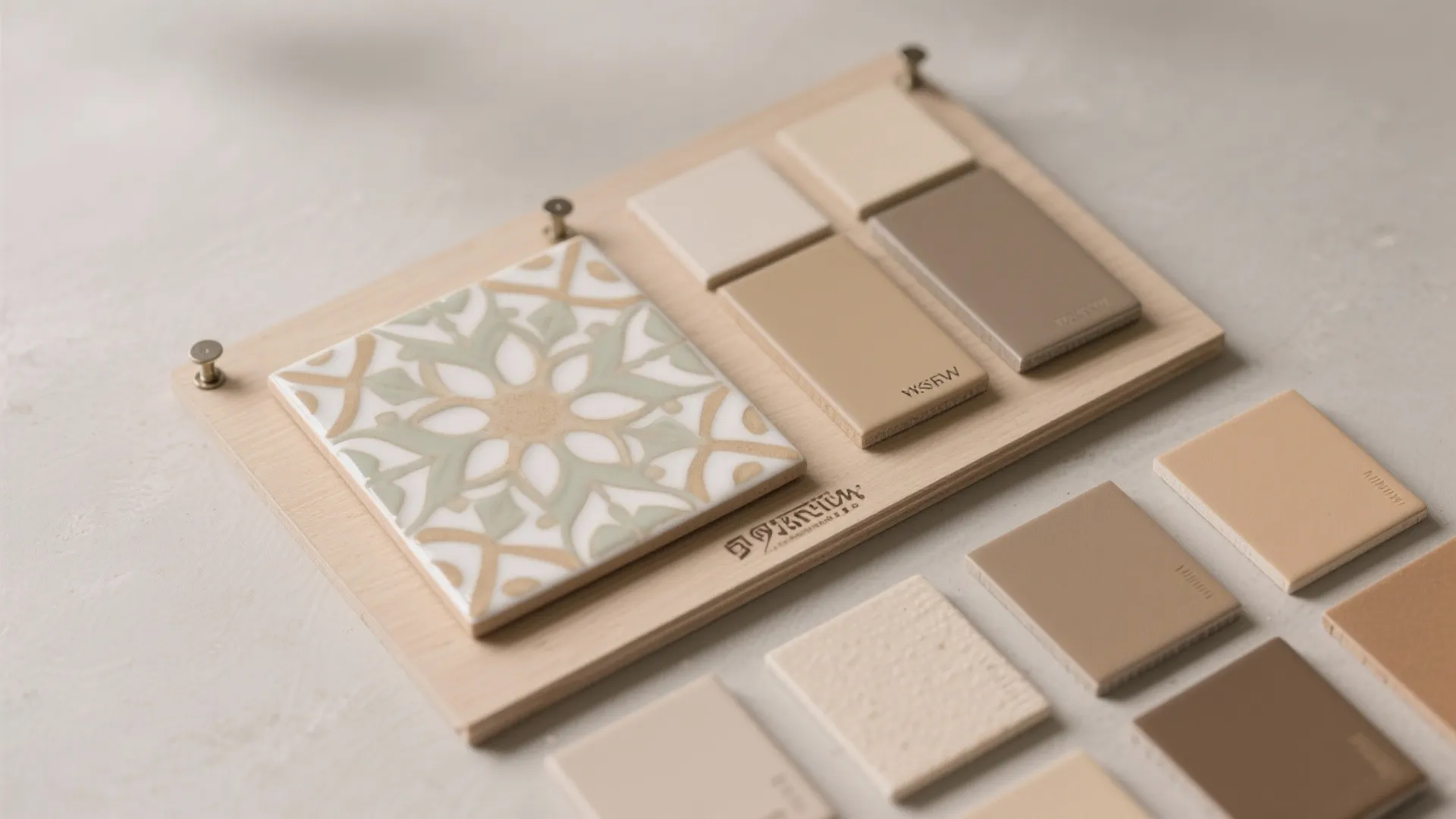 5) Patterned ceramic panels as art without frames