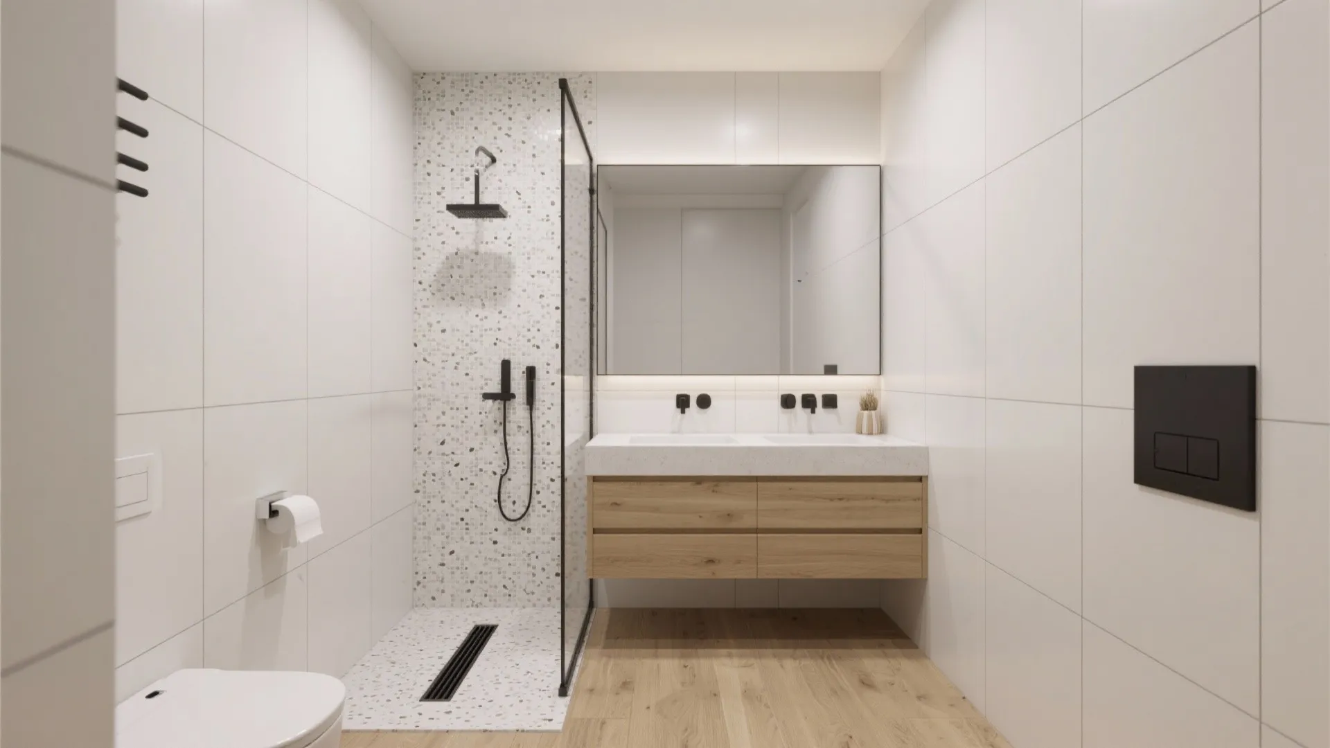 5 Modern Tile Bathroom Ideas That Maximize Space: From slab-size porcelain to warm minimalism, my 5 proven tile ideas to make small bathrooms feel bigger, cleaner, and calmer.