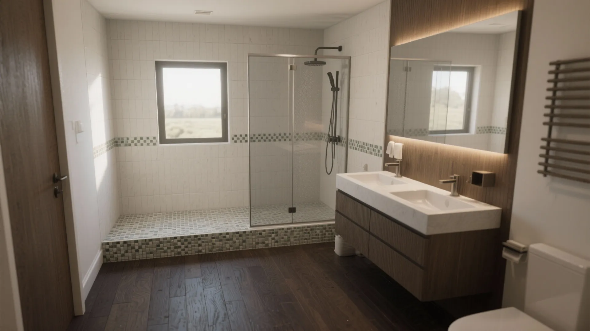 2. Protect water zones with a tile border or niche