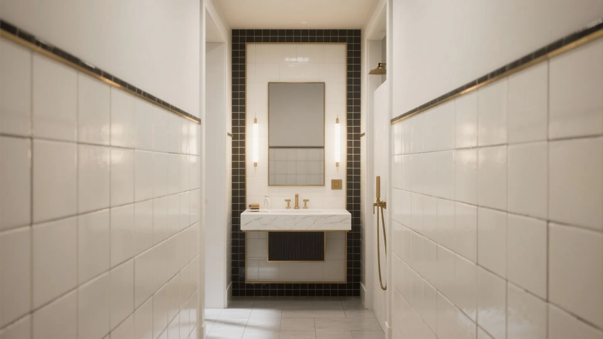 High-Contrast Tile Borders That Frame the Room