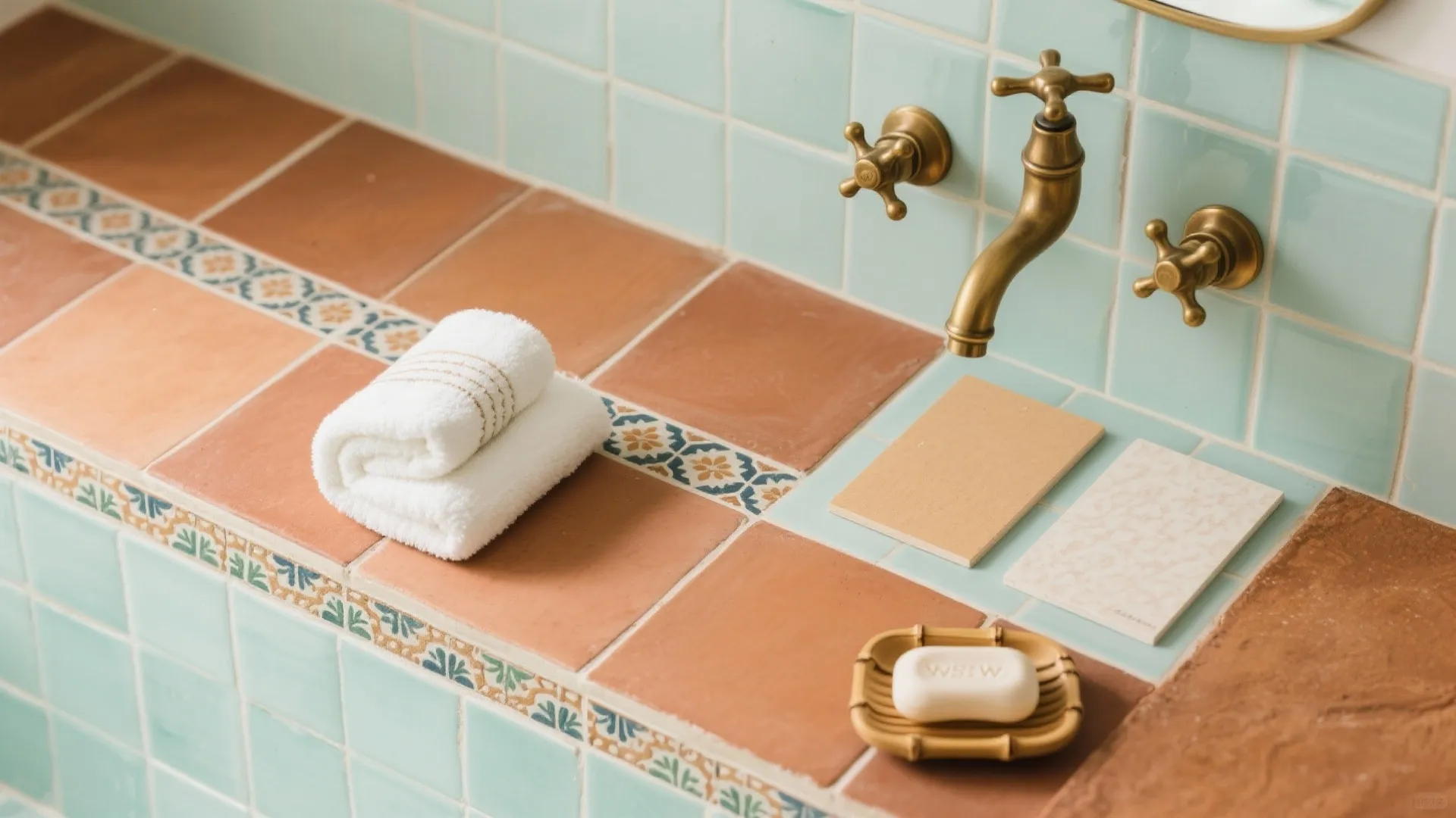Handcrafted Tiles and Brass Hardware on a Budget