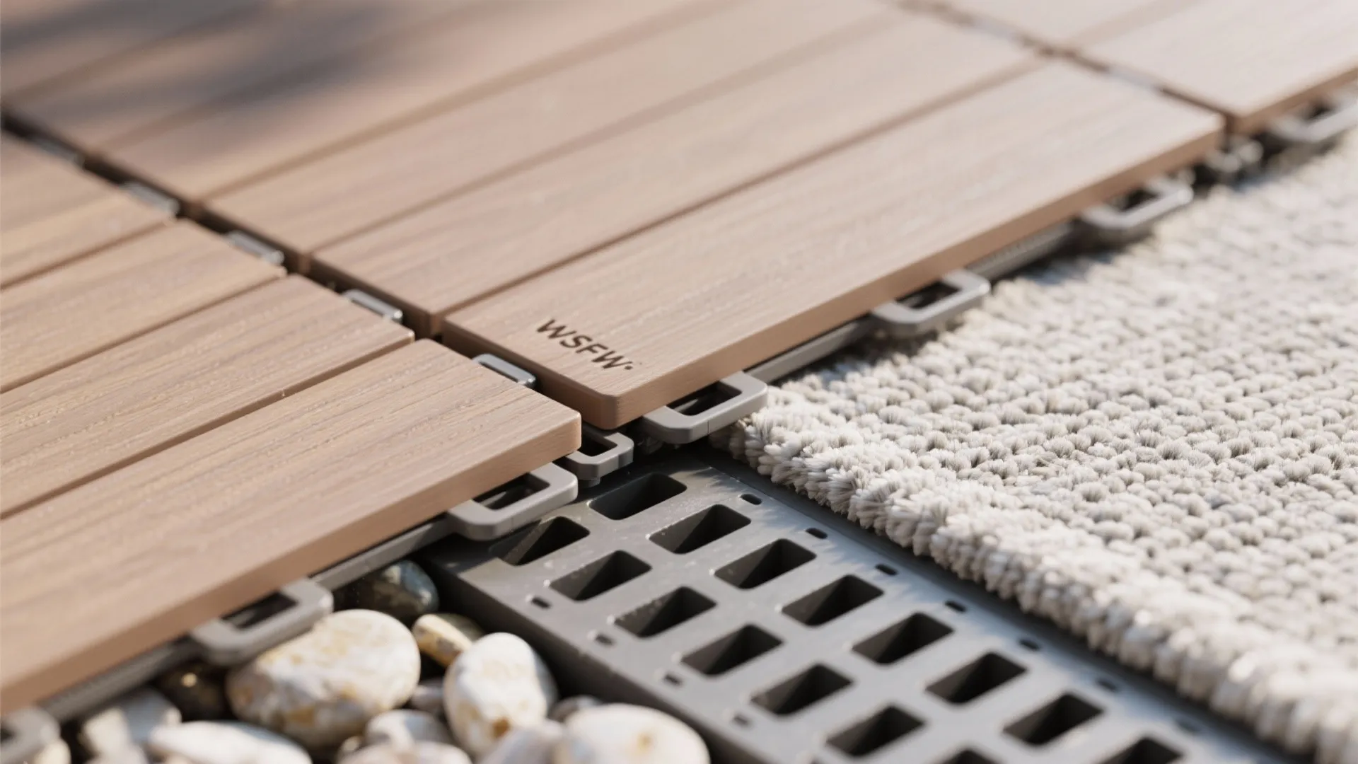Modular Deck Tiles + Outdoor Rug Layer