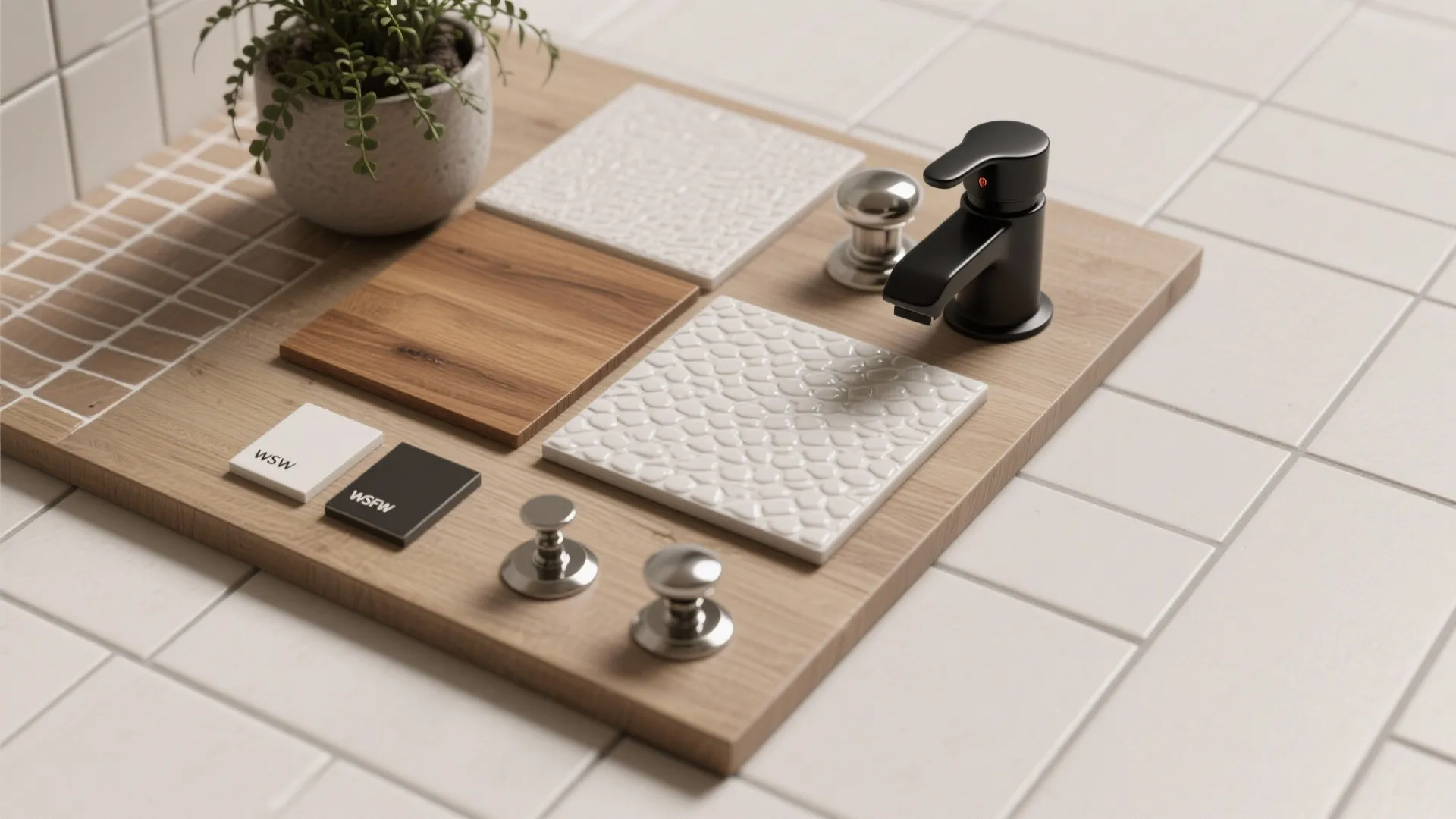 5. Visual continuity: Same tile, different finishes