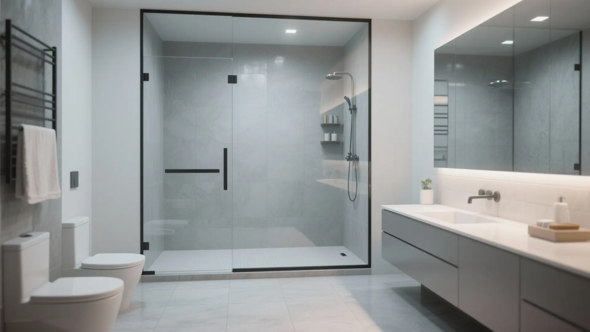 8. Walk-in Shower with Tile Continuity