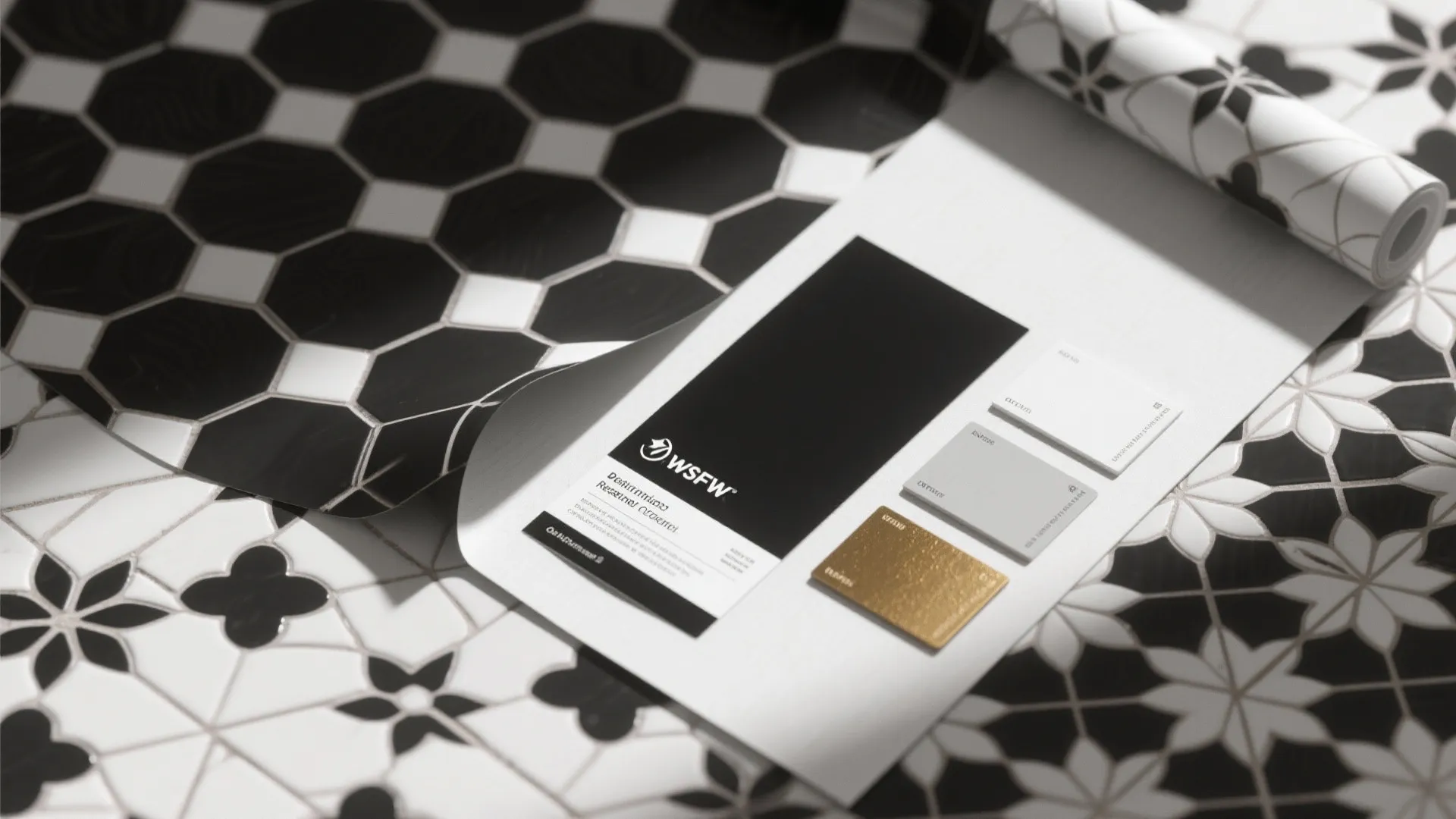 5. Graphic tiles wallpaper for pattern without the grouting