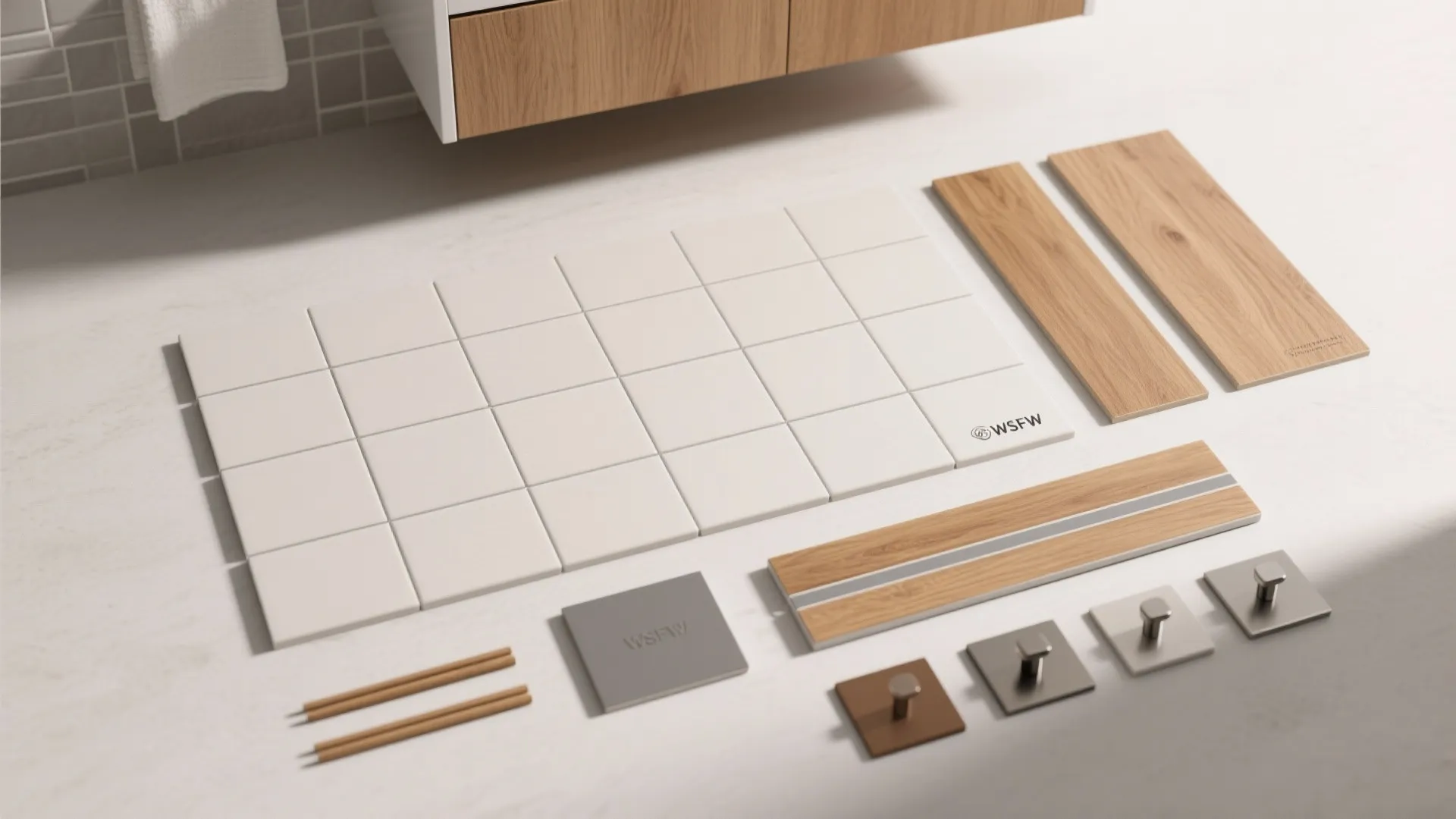 Idea 4: Tile tricks—larger format, lighter grout, one-plane floors