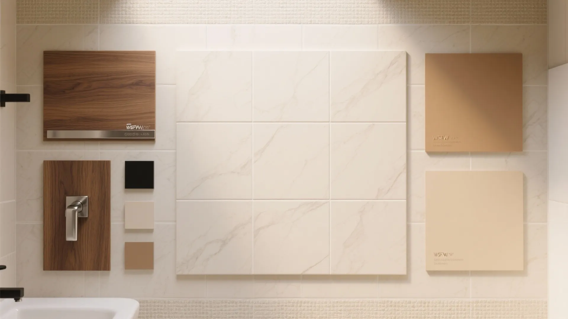 Warm materials + large-format tile