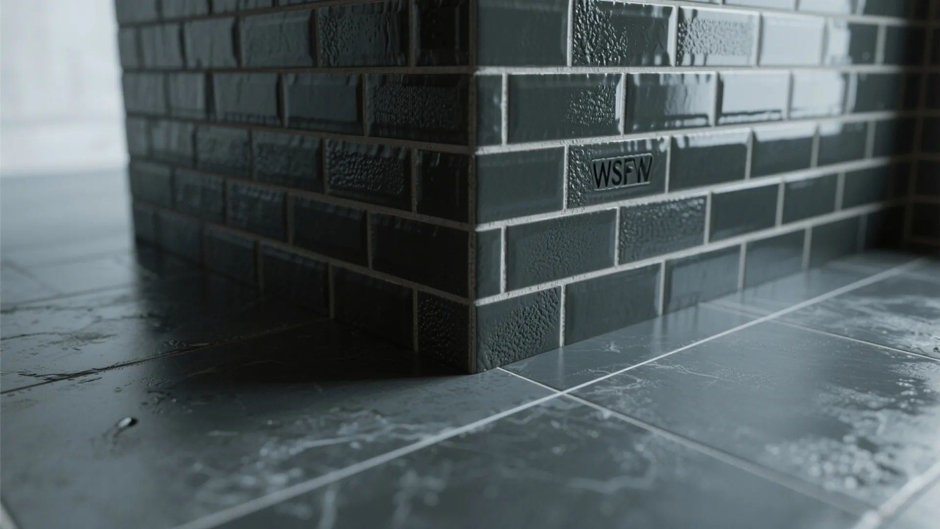 3. Moody Tile Backsplash and Durable Flooring