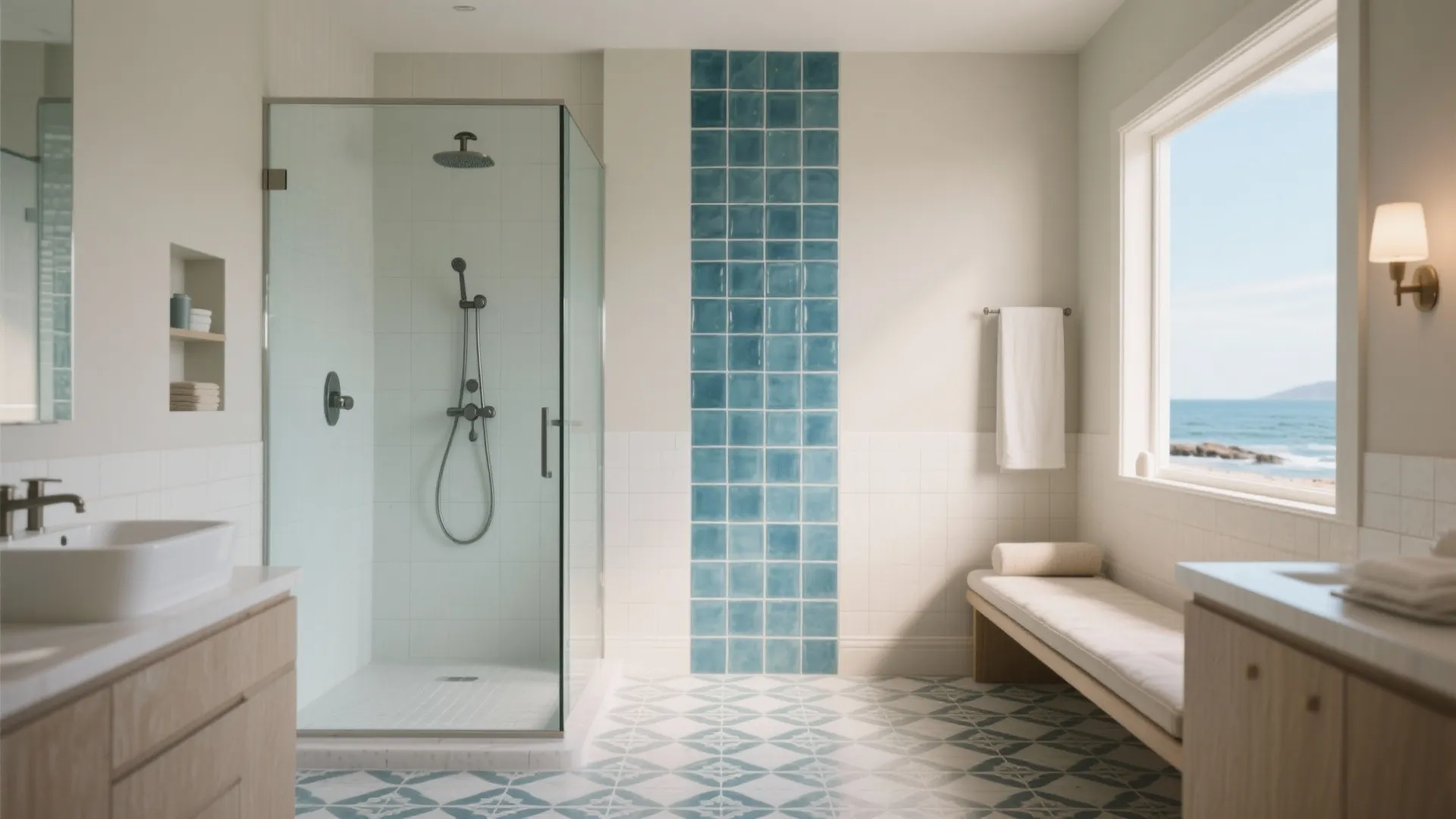 5. Statement tile or a spa-like shower focal point