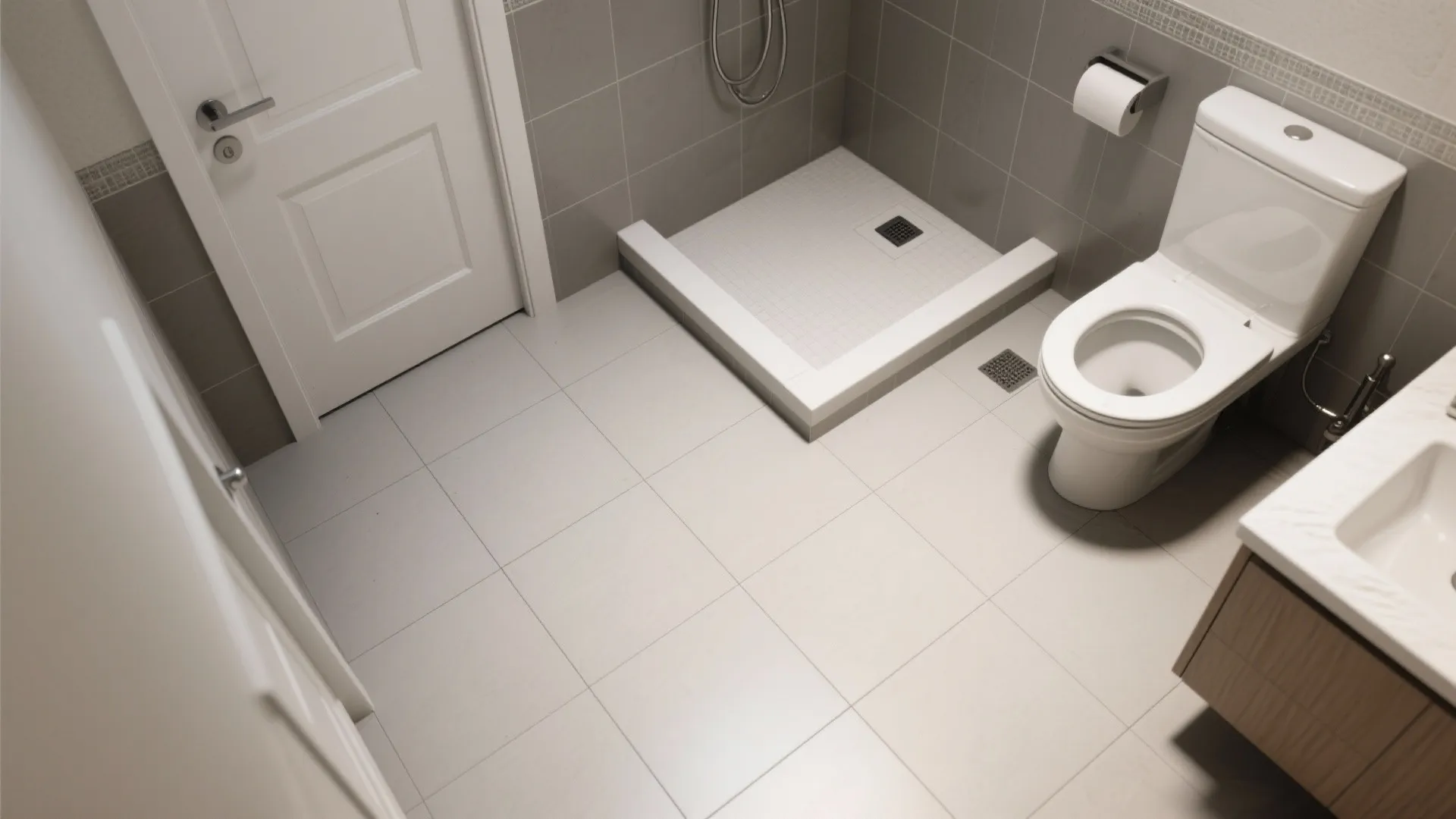 2) Large-format ceramic to reduce seams