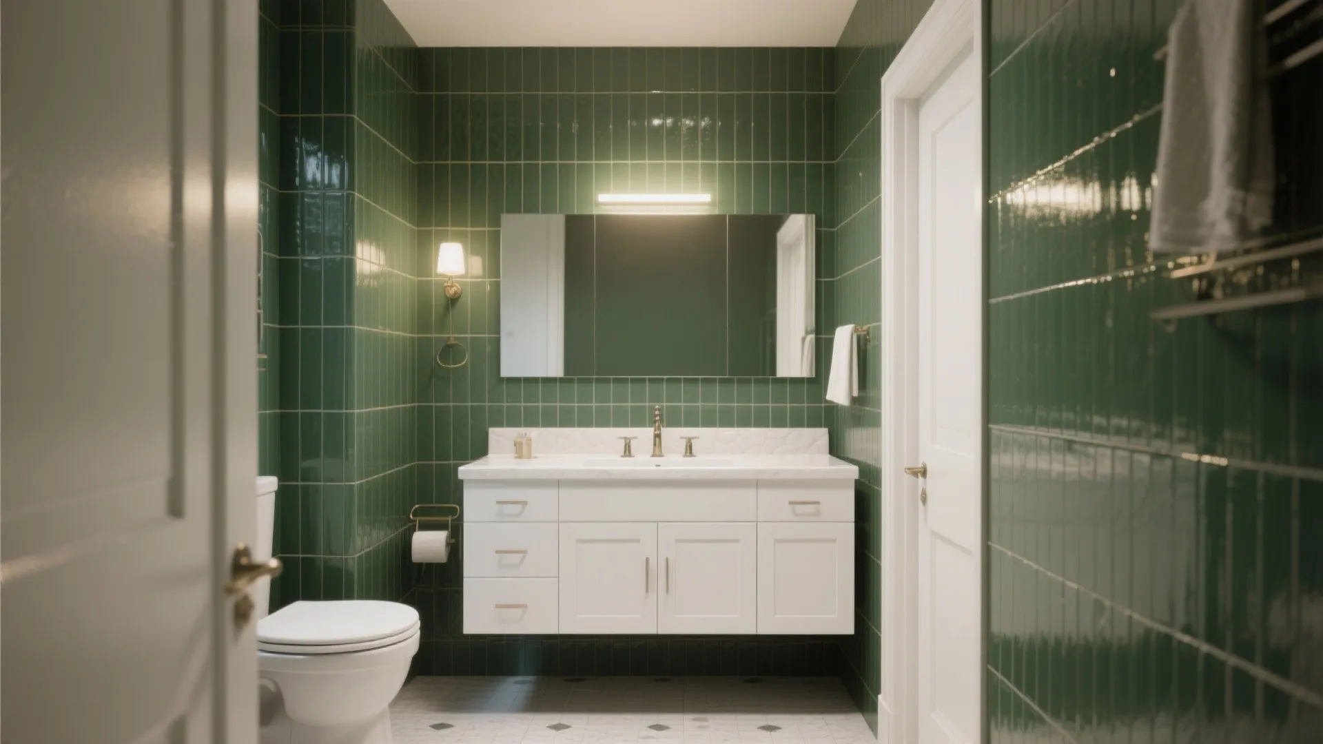 4. Use tile and grout to frame the white