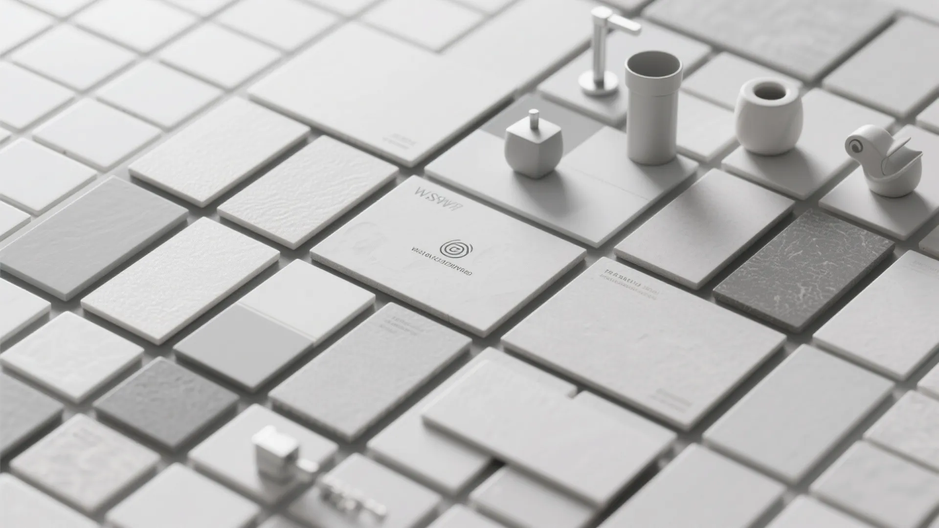 5. Light grey tiles + high-contrast grout for graphic interest