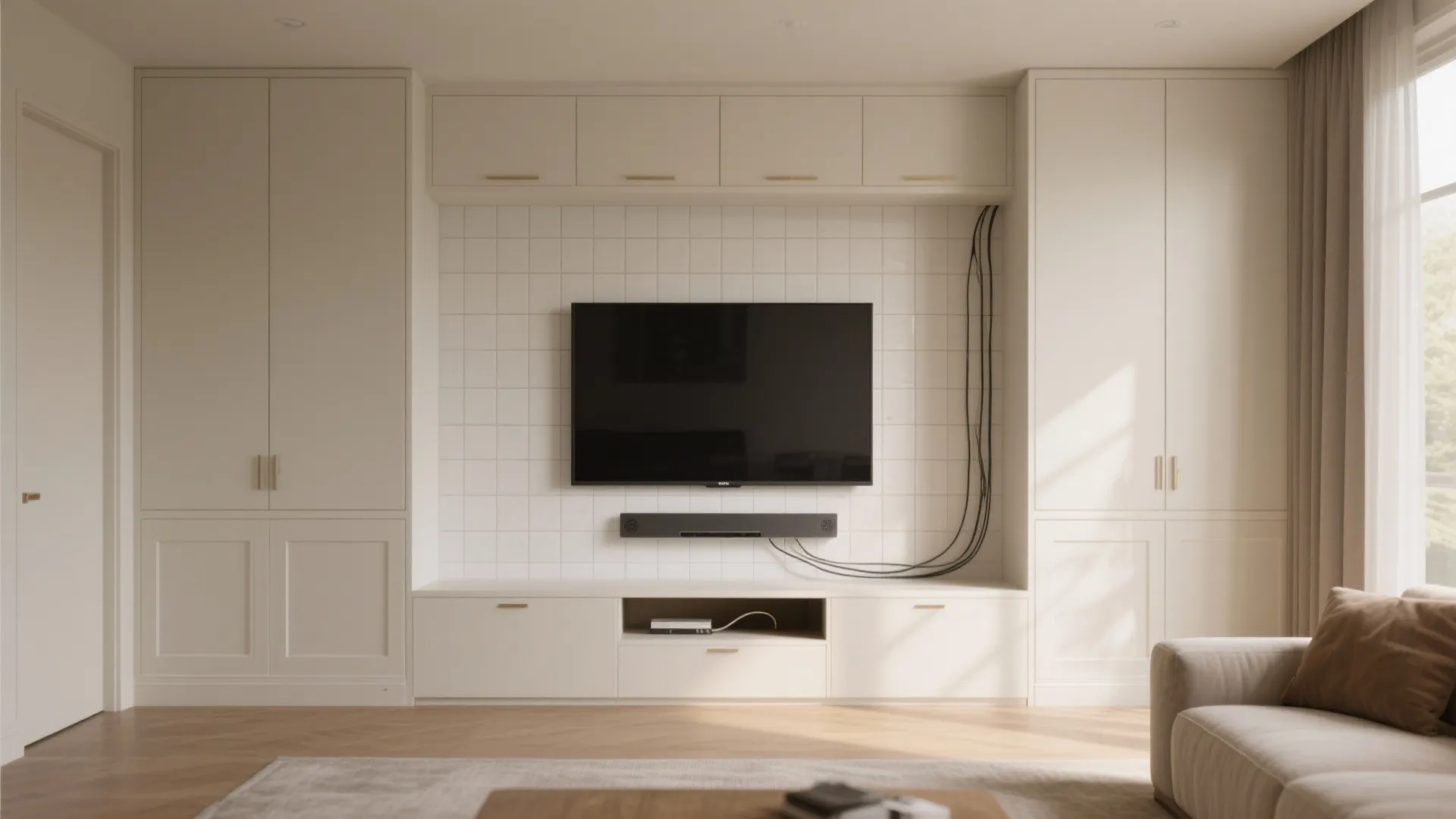 Tile Insets with Built-Ins and Perfect Wire Management