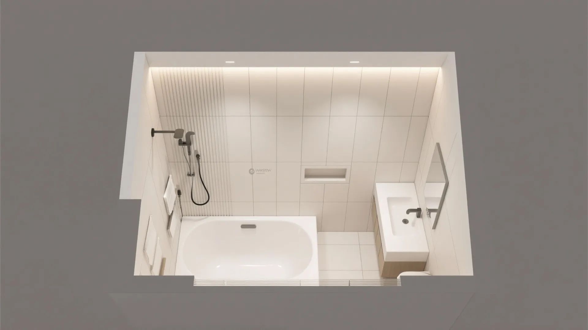 Large-Format Wall Tiles with Minimal Grout for Easy Cleaning