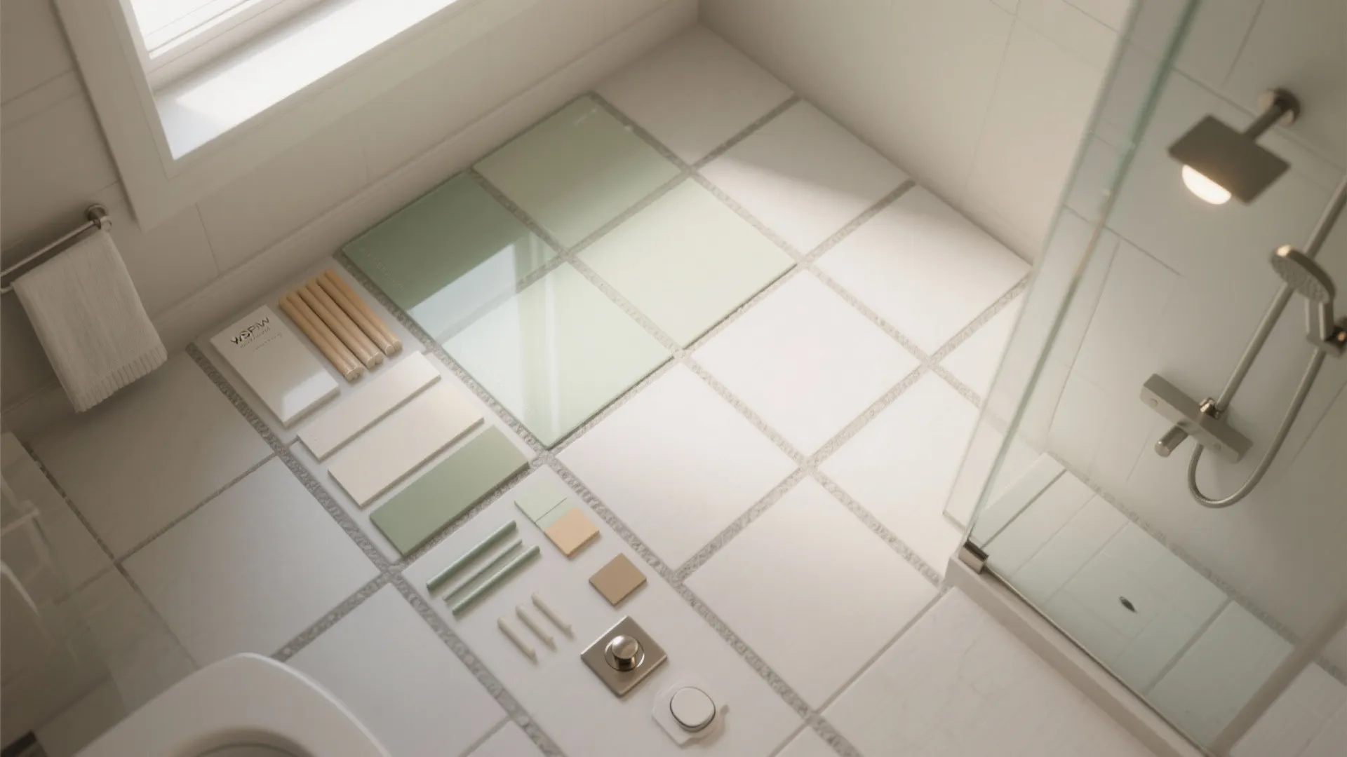 4) Use tile, light, and color to stretch the room