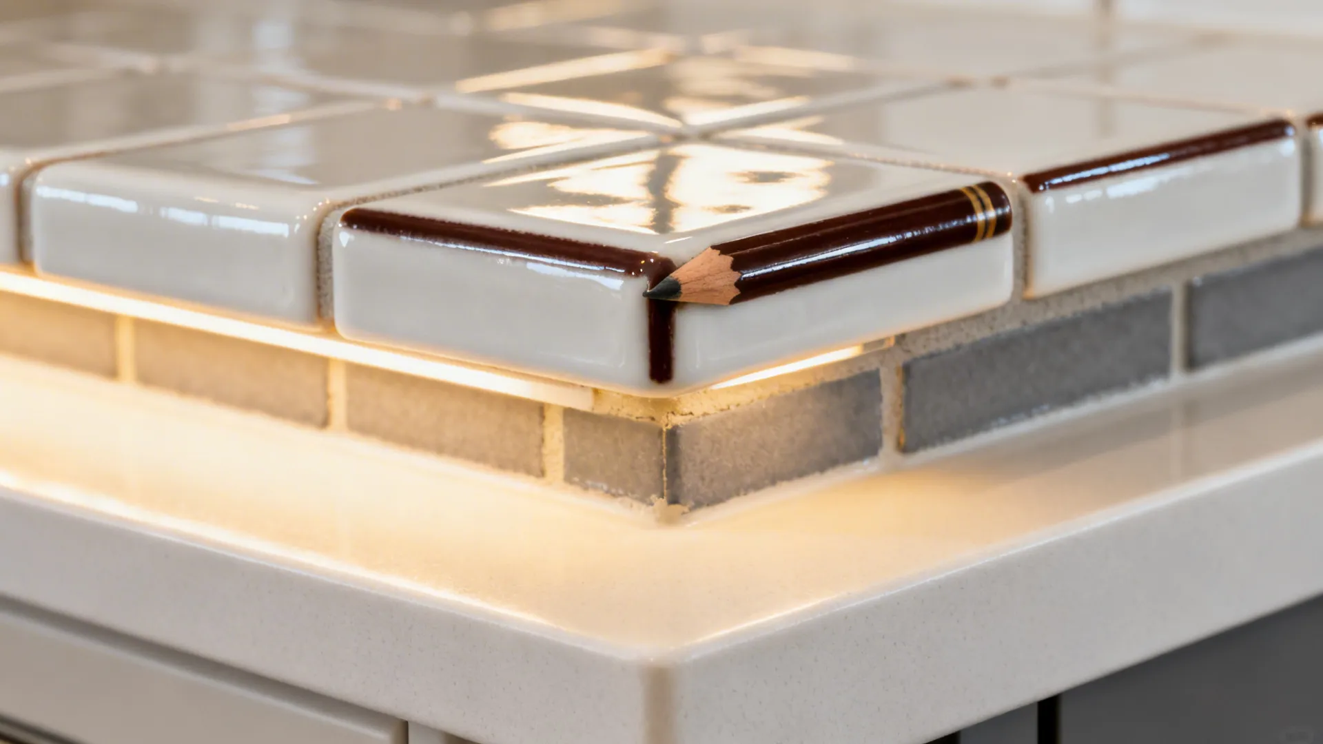 Light-bounce Backsplashes with Espresso Accents