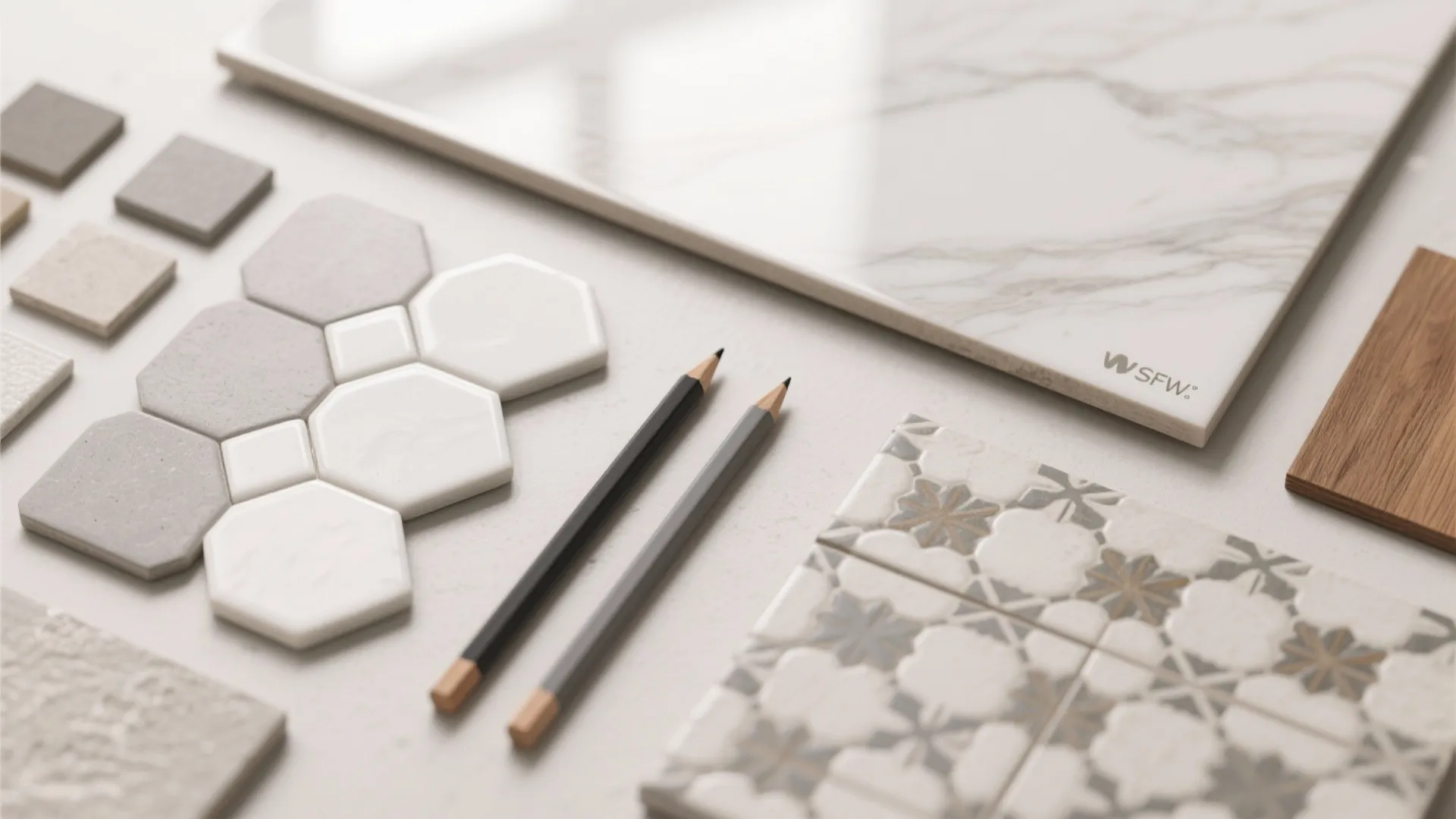 Patterned Encaustic (or Look-Alike) for a Feature Zone