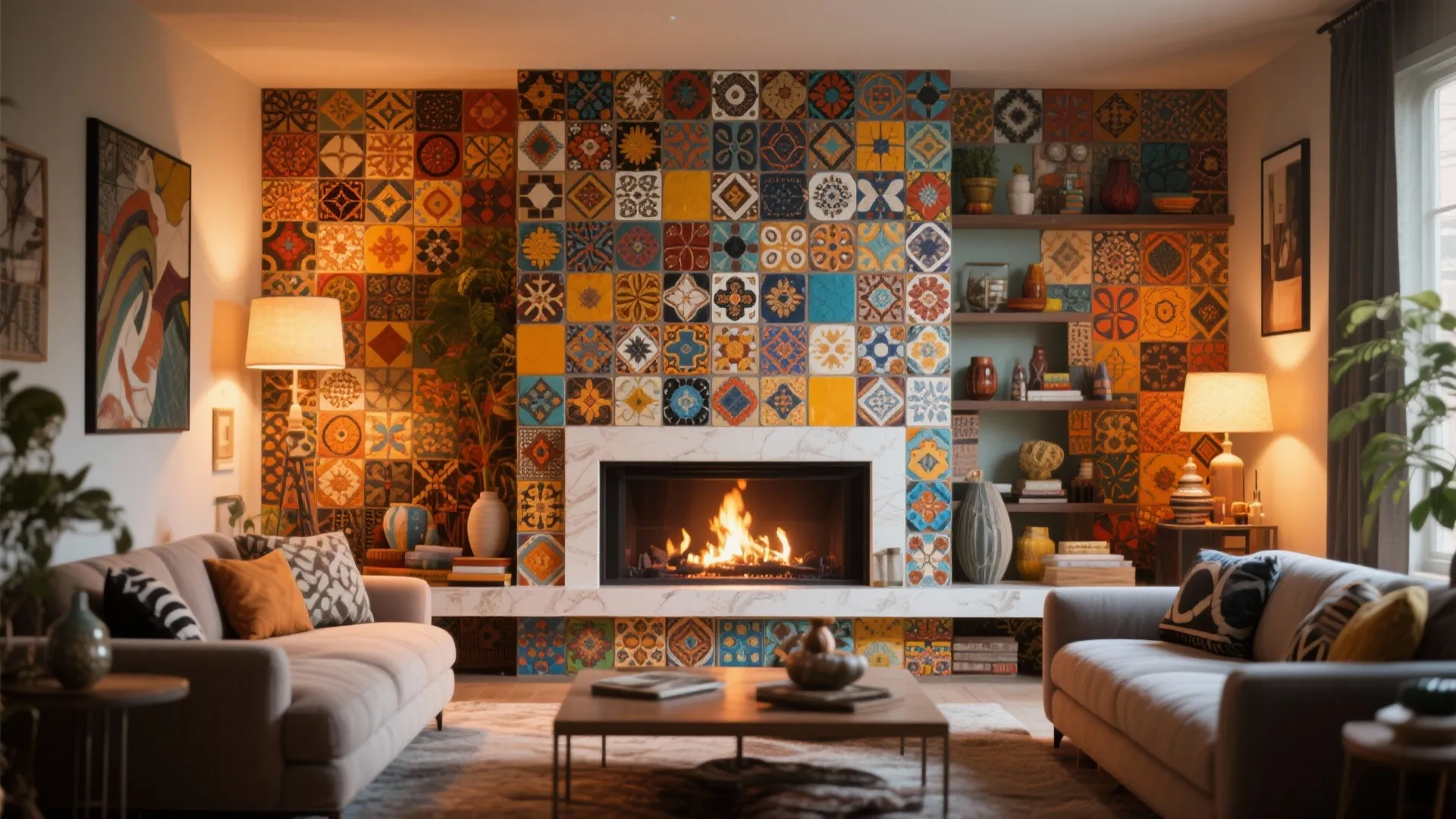 7. Textured Tile Mosaic