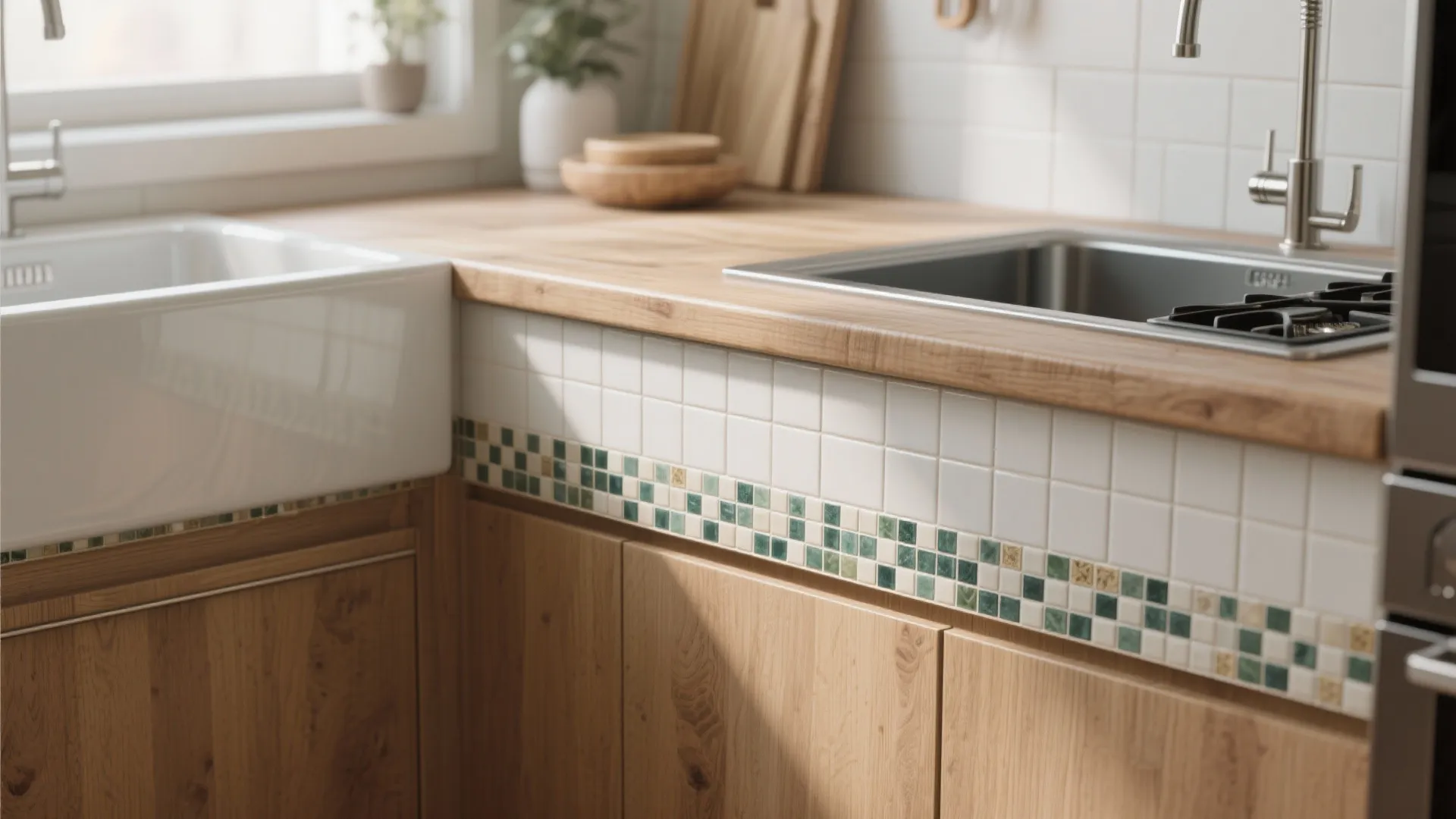 4. Continuous tile feature strip or mosaic