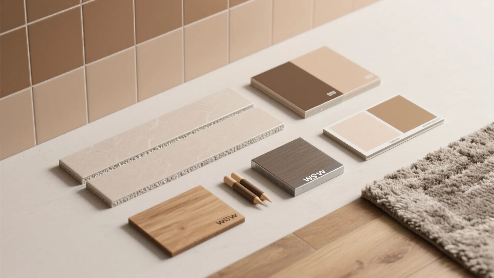 Color-blocked half wall tiles as a subtle accent zone