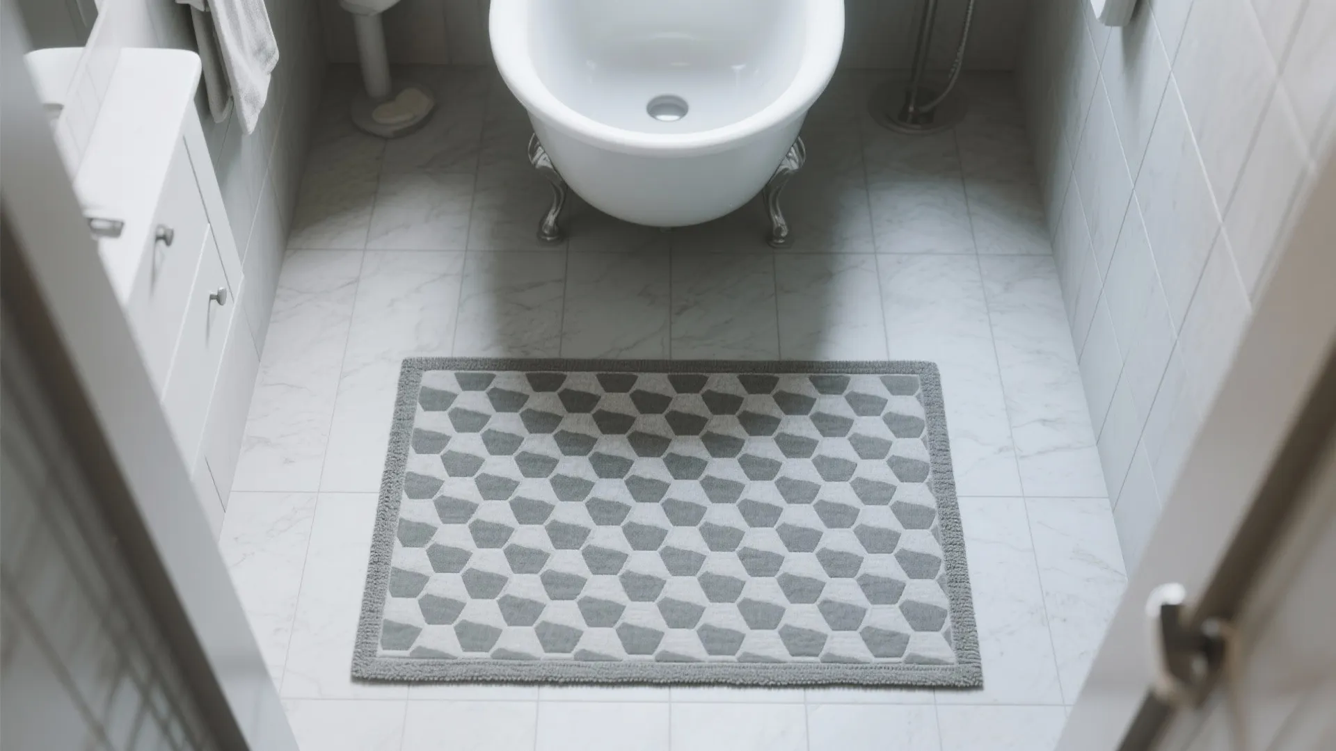 5. Border an area rug in tile