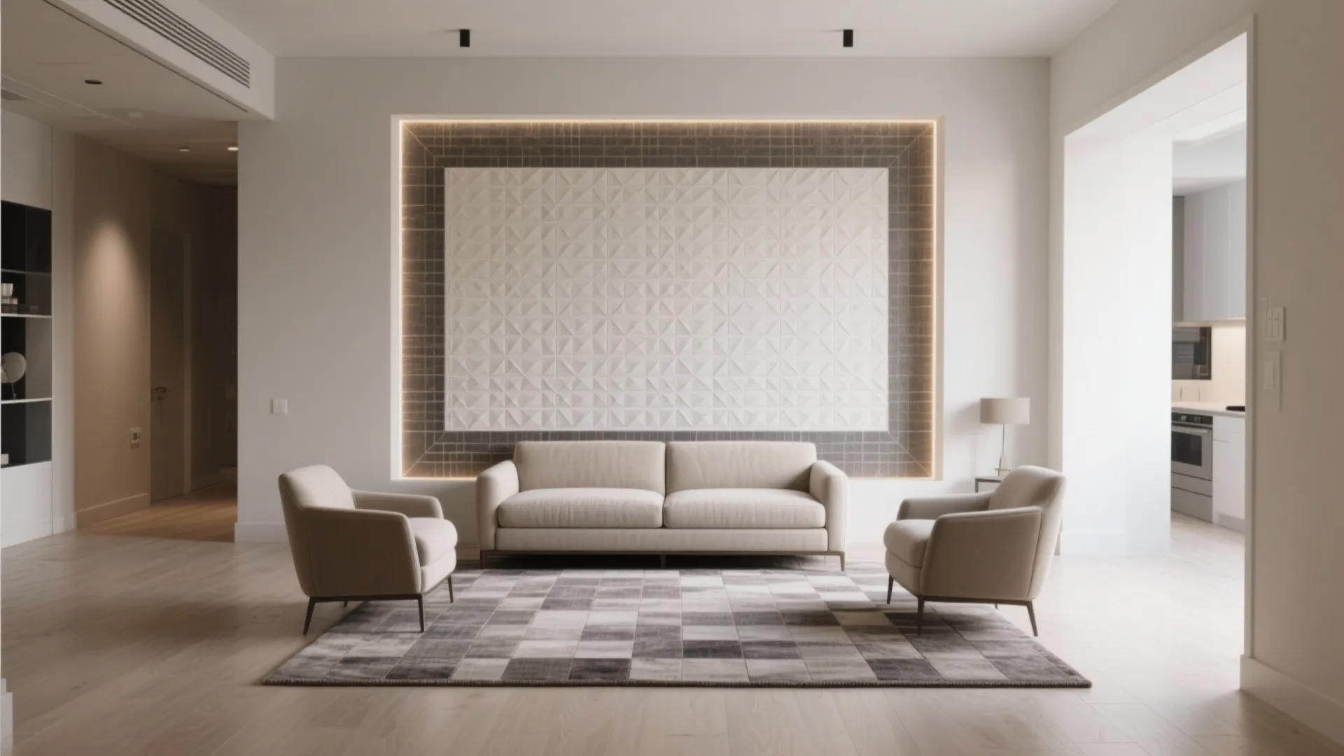 Tile Rug Zoning and Border Illusions