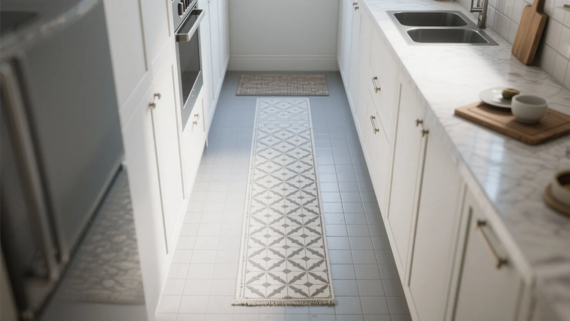 3. Add patterned tile as a focal runner