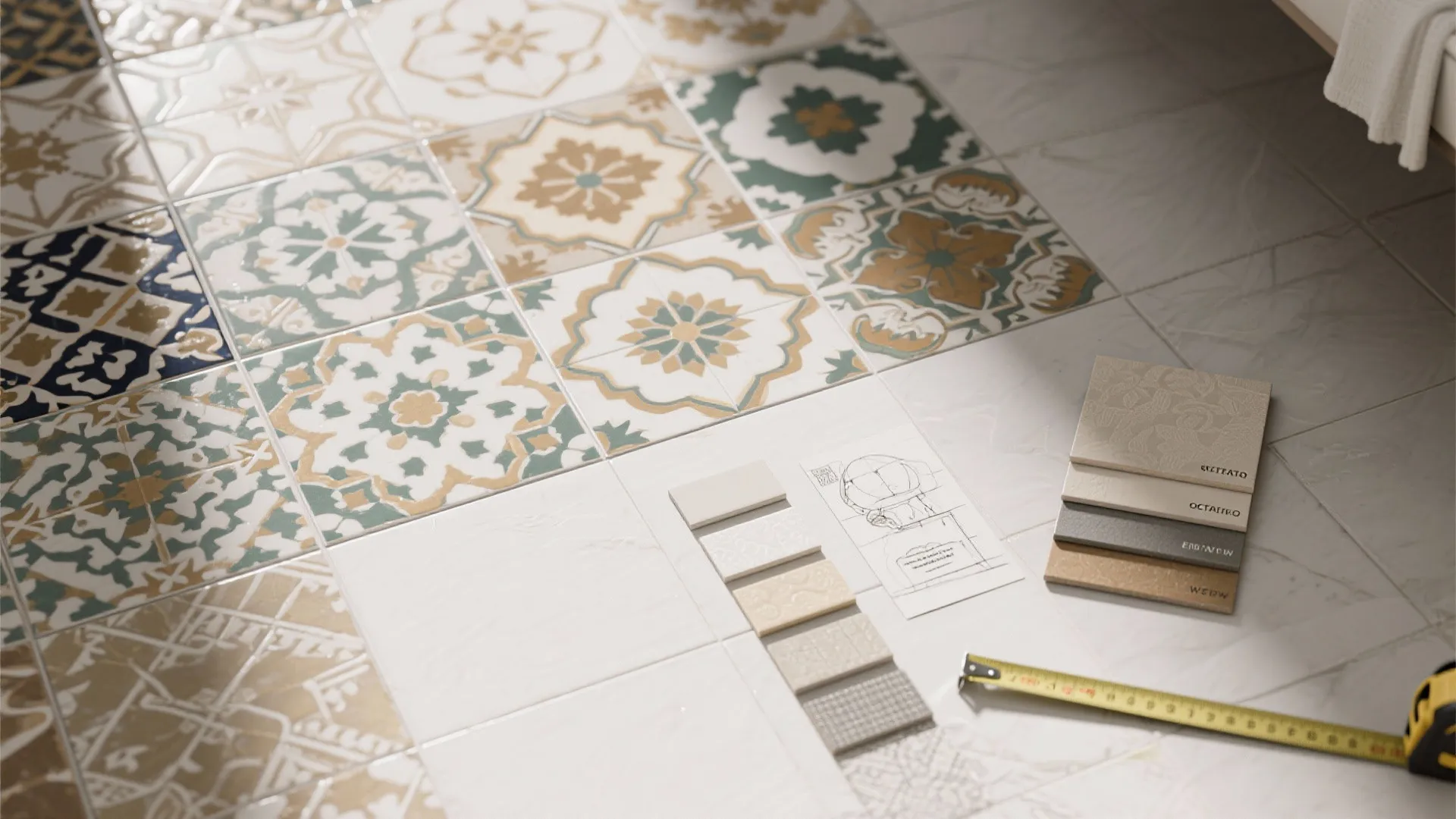 4. Patterned tile with restrained grout