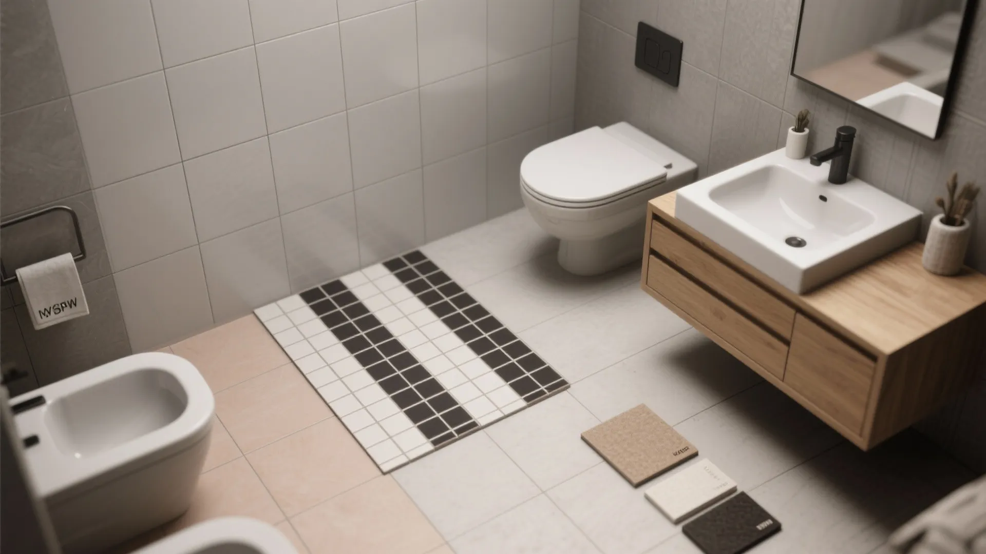 4. Color, tile scale, and grout choices