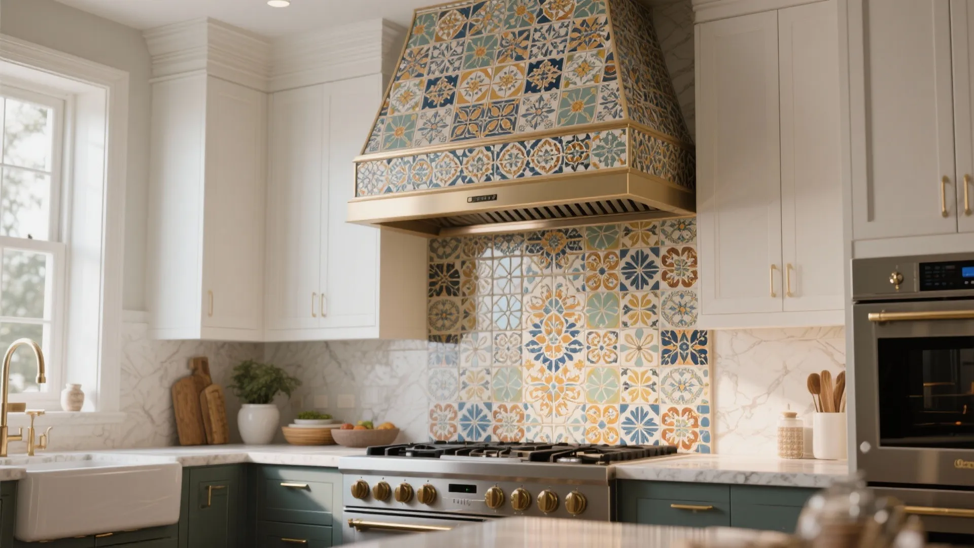 10. Artistic Tile Surround Hood