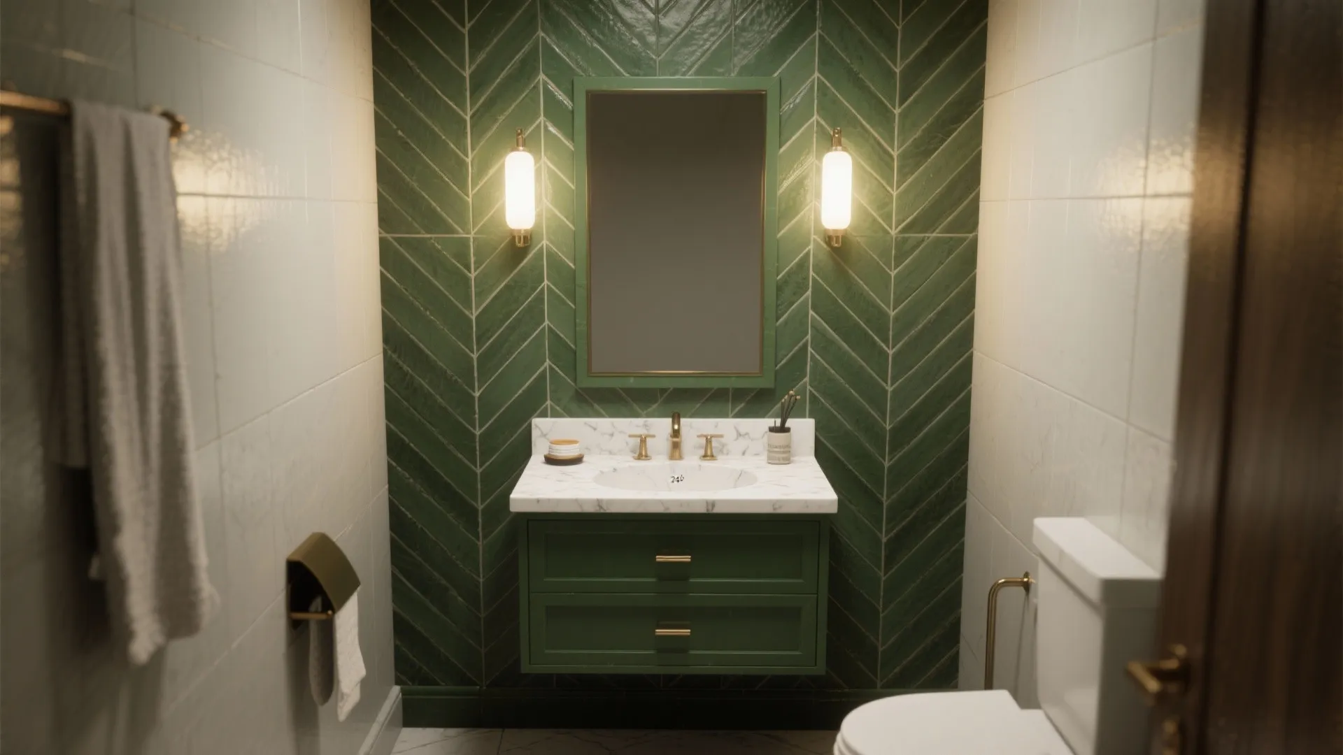 5. Use Tile and Texture to Frame the Vanity