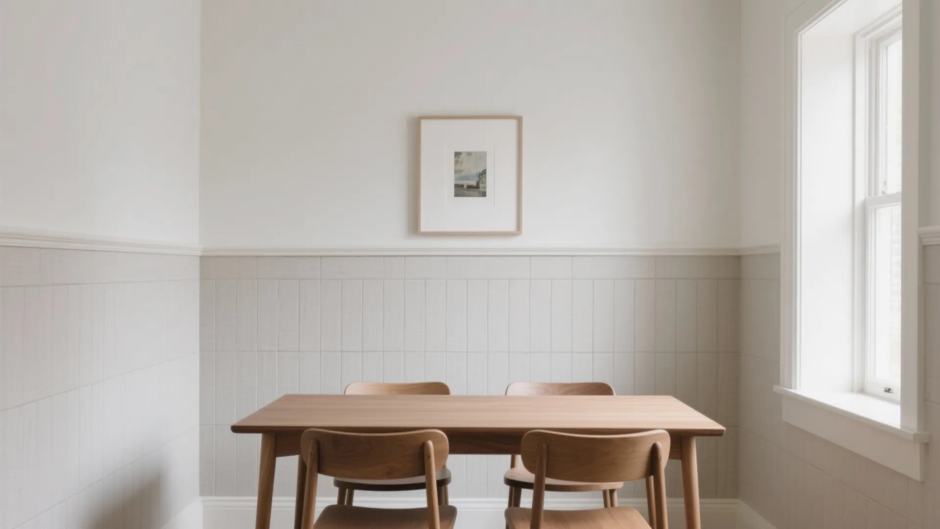 Minimalist Tile Wainscoting With Subtle Texture