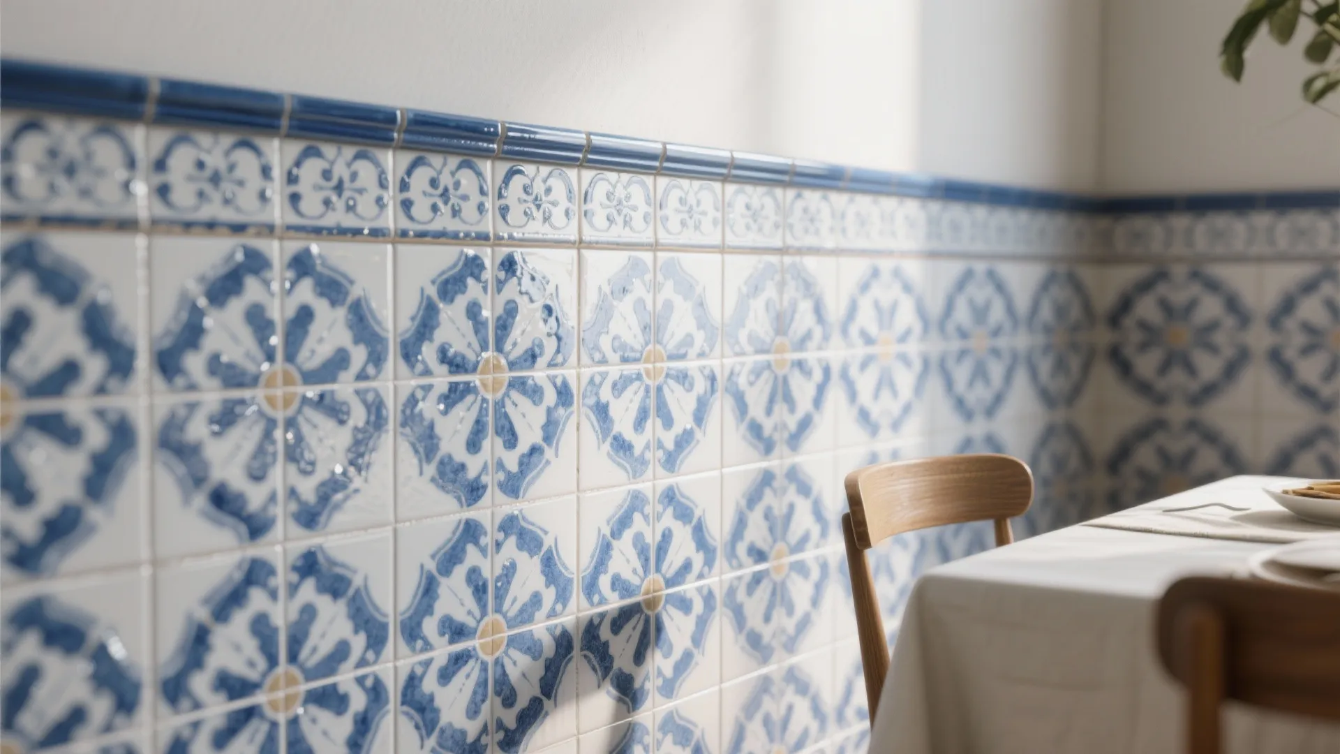 3. Porcelain Tile Backsplash or Wainscoting