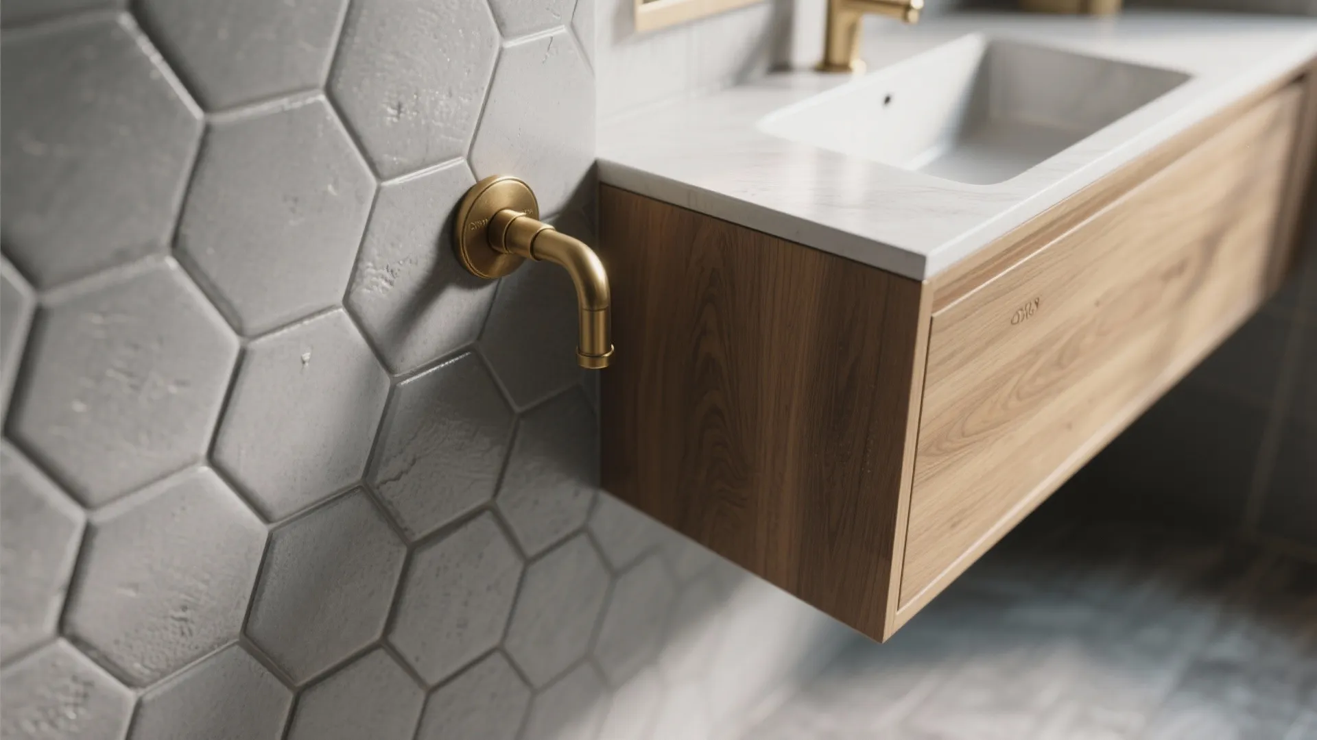 5. Combine Hex Tiles with Warm Materials