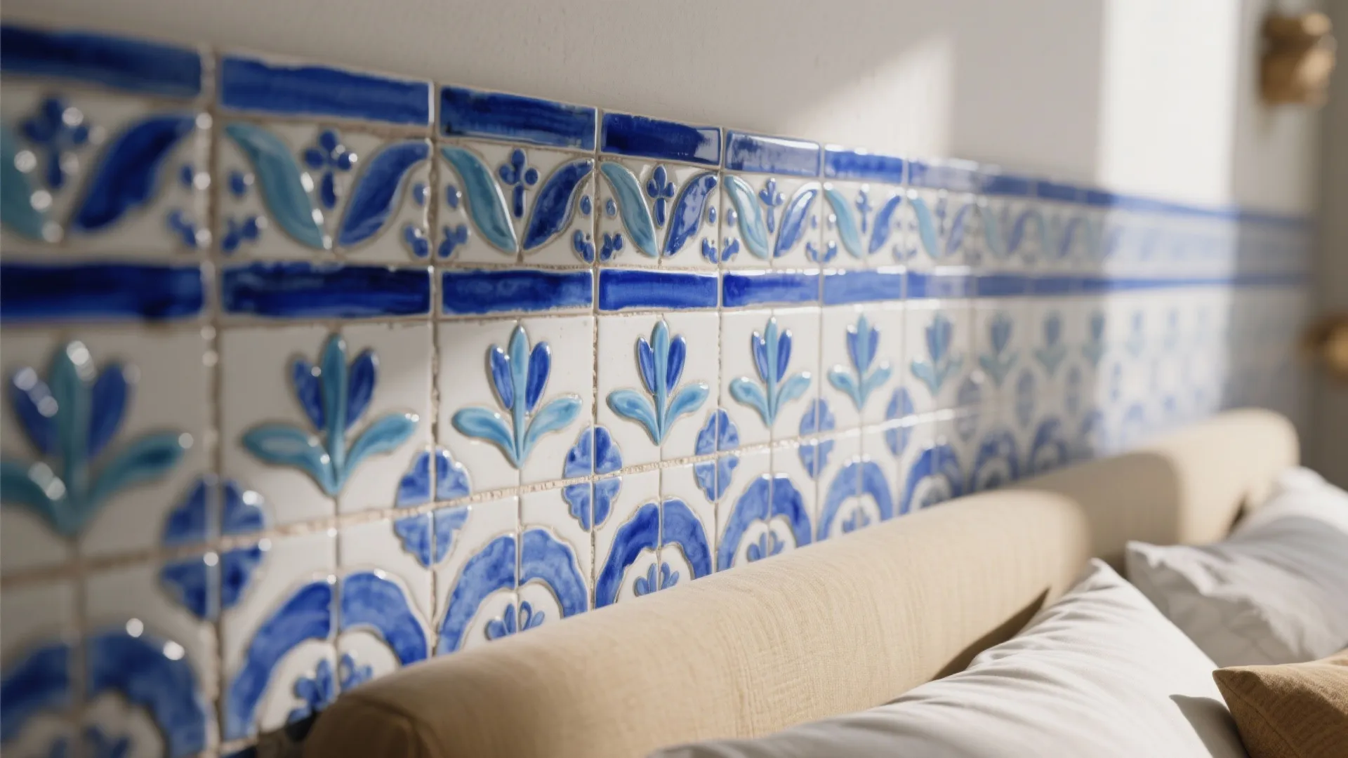 4. Ceramic Tiles, Mosaic Borders and a Touch of Blue