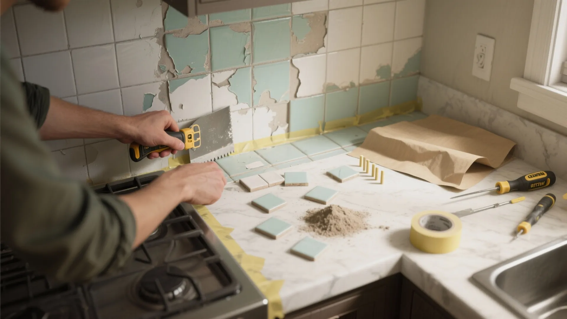 3. Prep for new finishes and micro-tiling