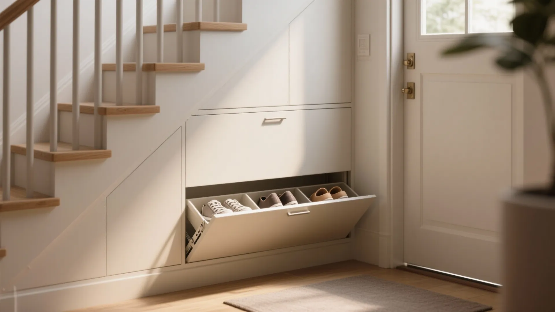 2. Use shallow cabinets with tilt-out fronts