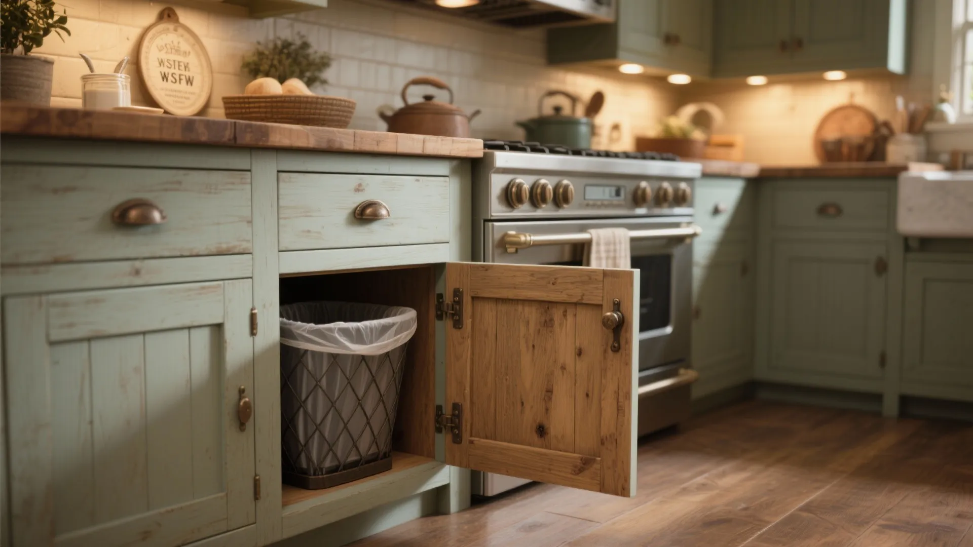 3. Tilt-Out Trash Cabinet