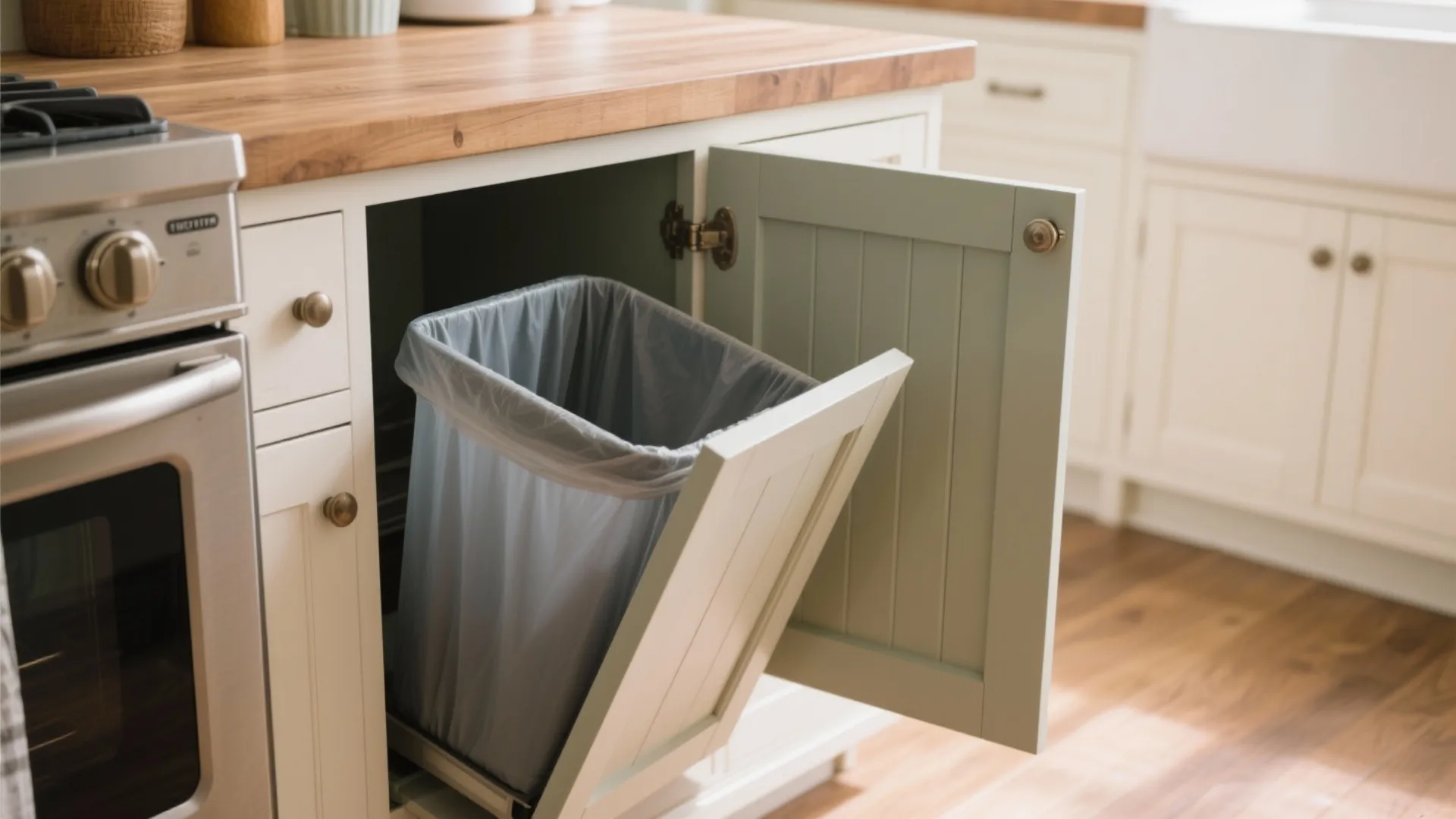 3. Tilt-Out Trash Cabinet