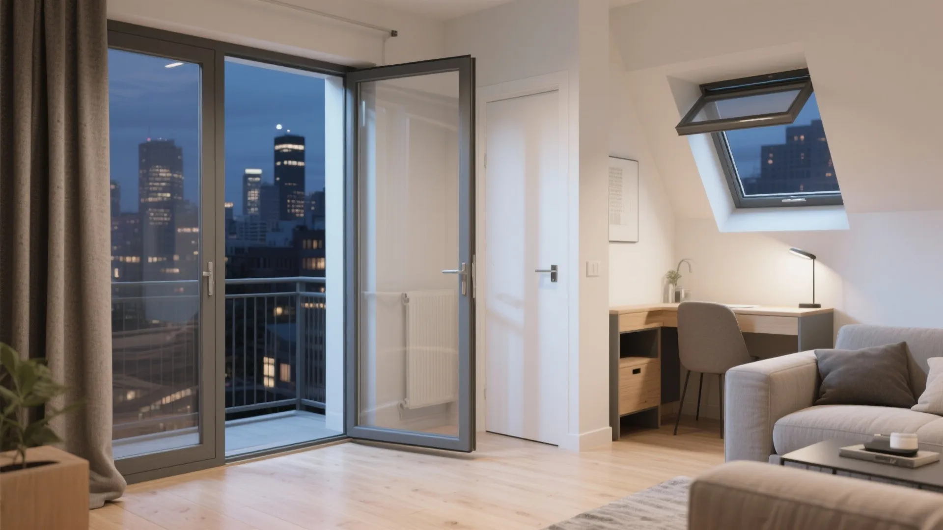 Idea 2: Tilt-and-turn windows paired with a single swing balcony door