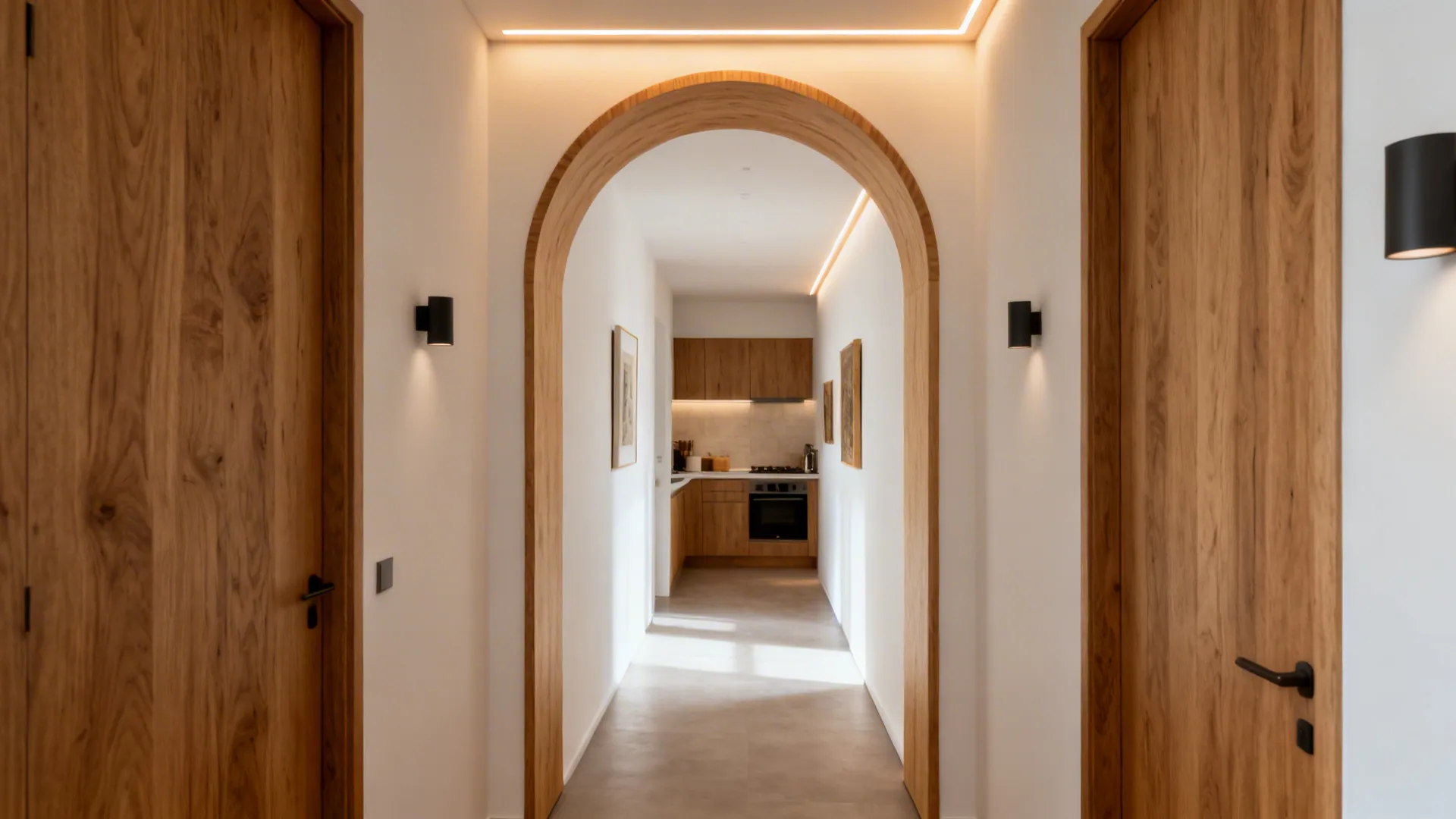 Timber Arch With Integrated Lighting