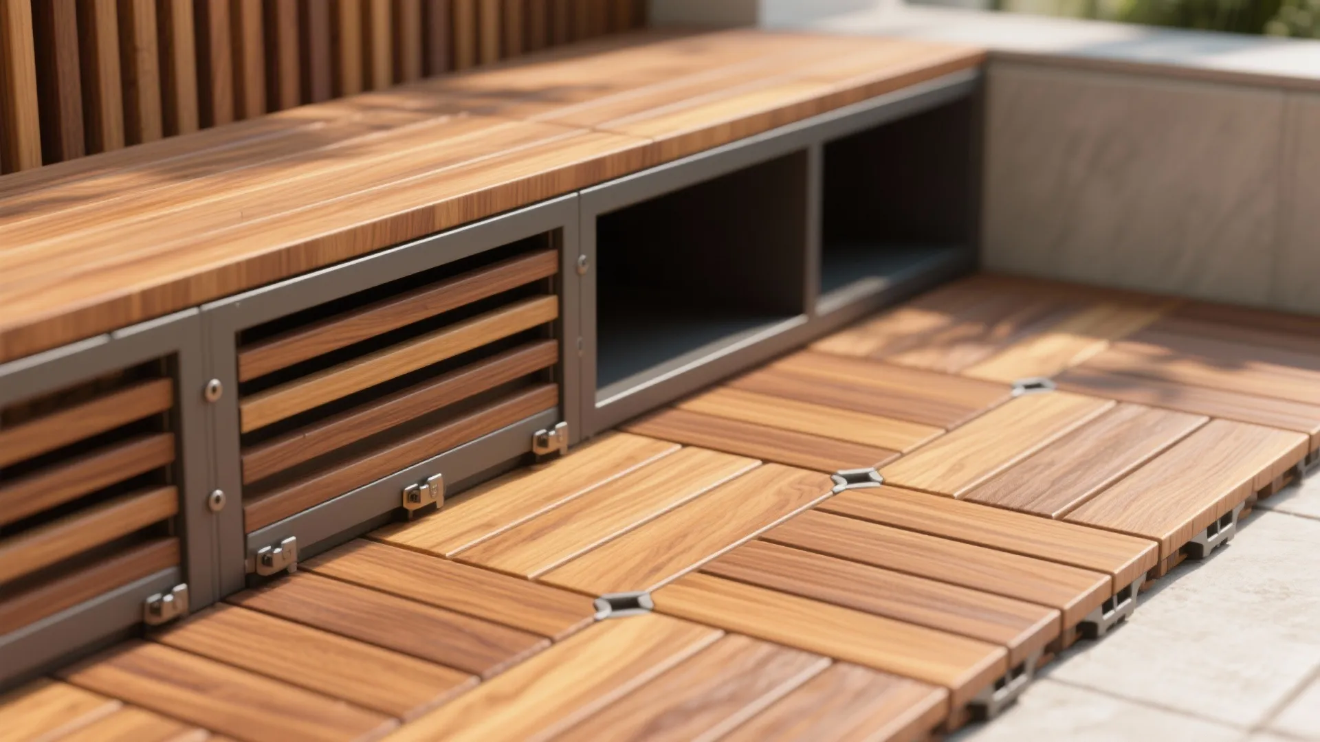 Warm Timber Decking and Hidden Storage