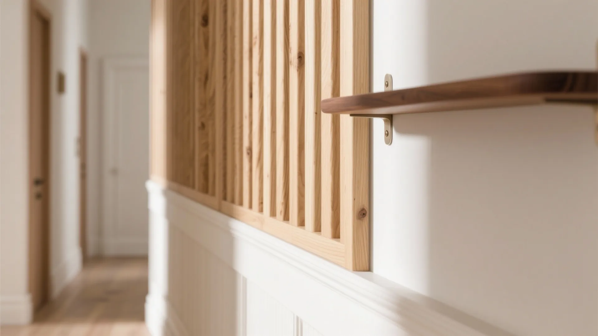 Warm Timber Accents (Without Darkening the Hall)