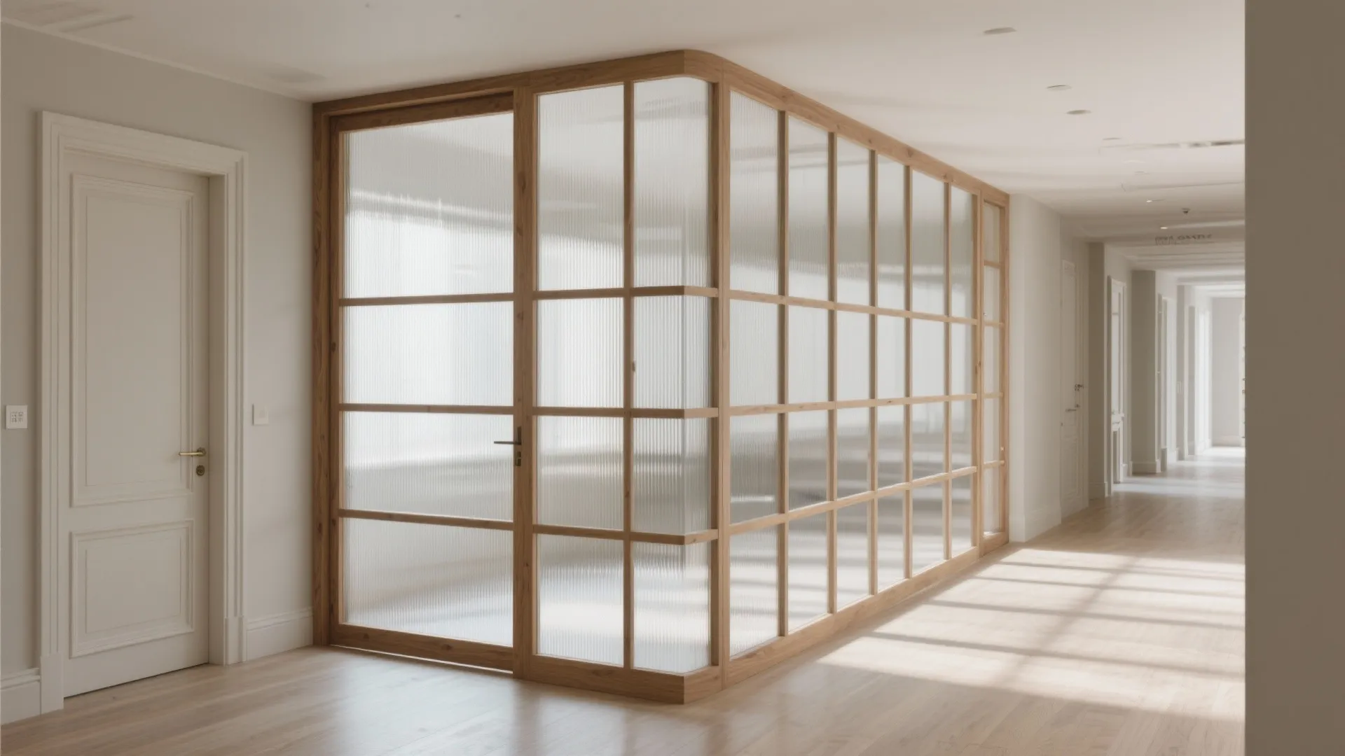 Timber-and-glass grids for elegant zoning