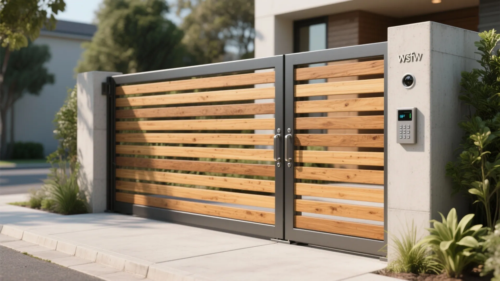 Warm Timber-Slat Hybrid with Smart Access